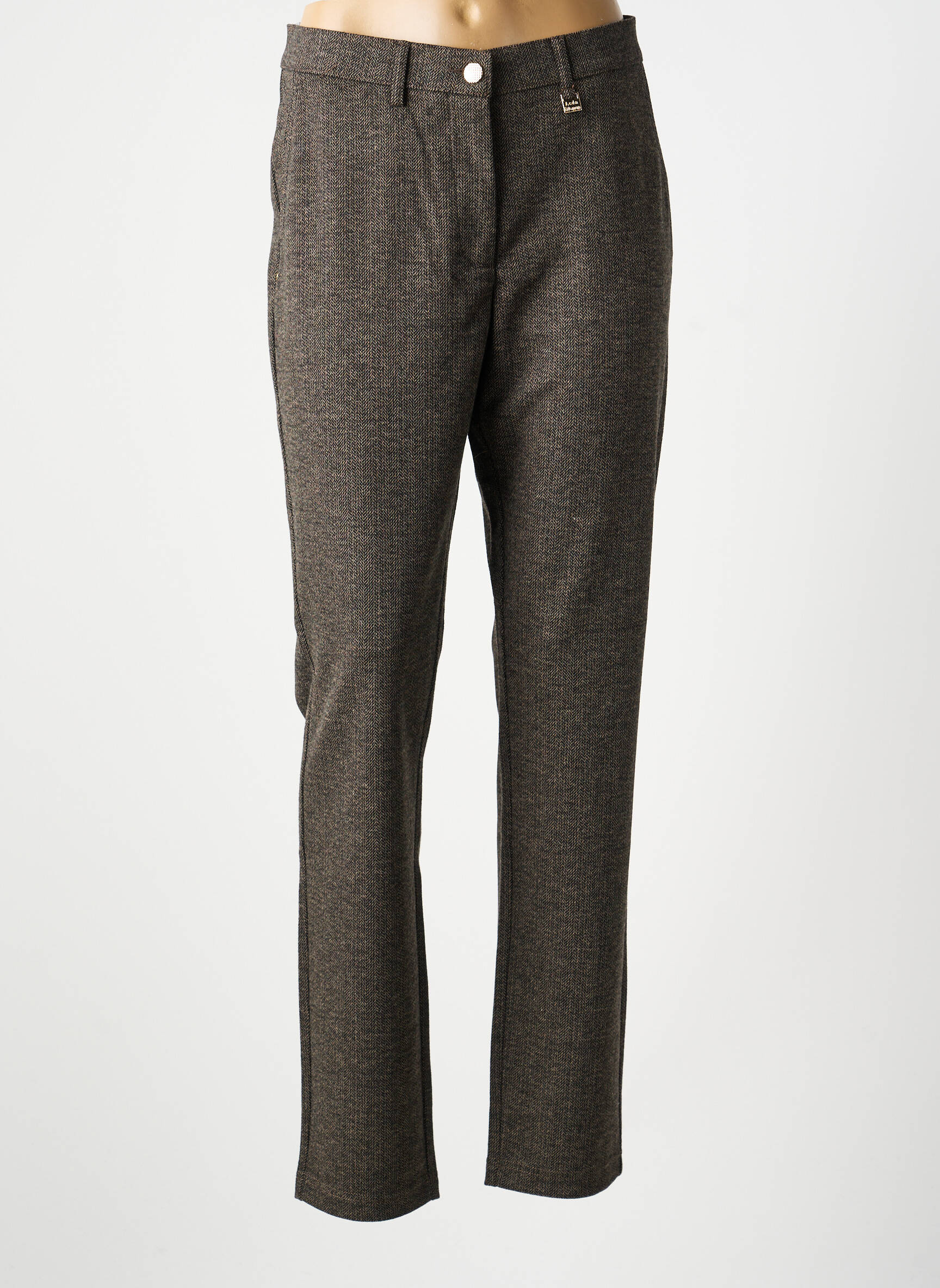 Pantalon chino elasticitate mărime normală maro LCDN femeie