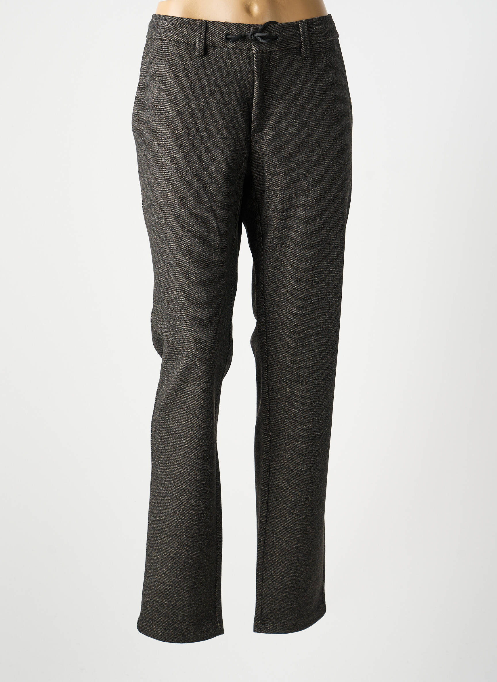 Pantalon chino închidere cu fermoar sub clapetă cu cârlig mărime normală gri LCDN femeie