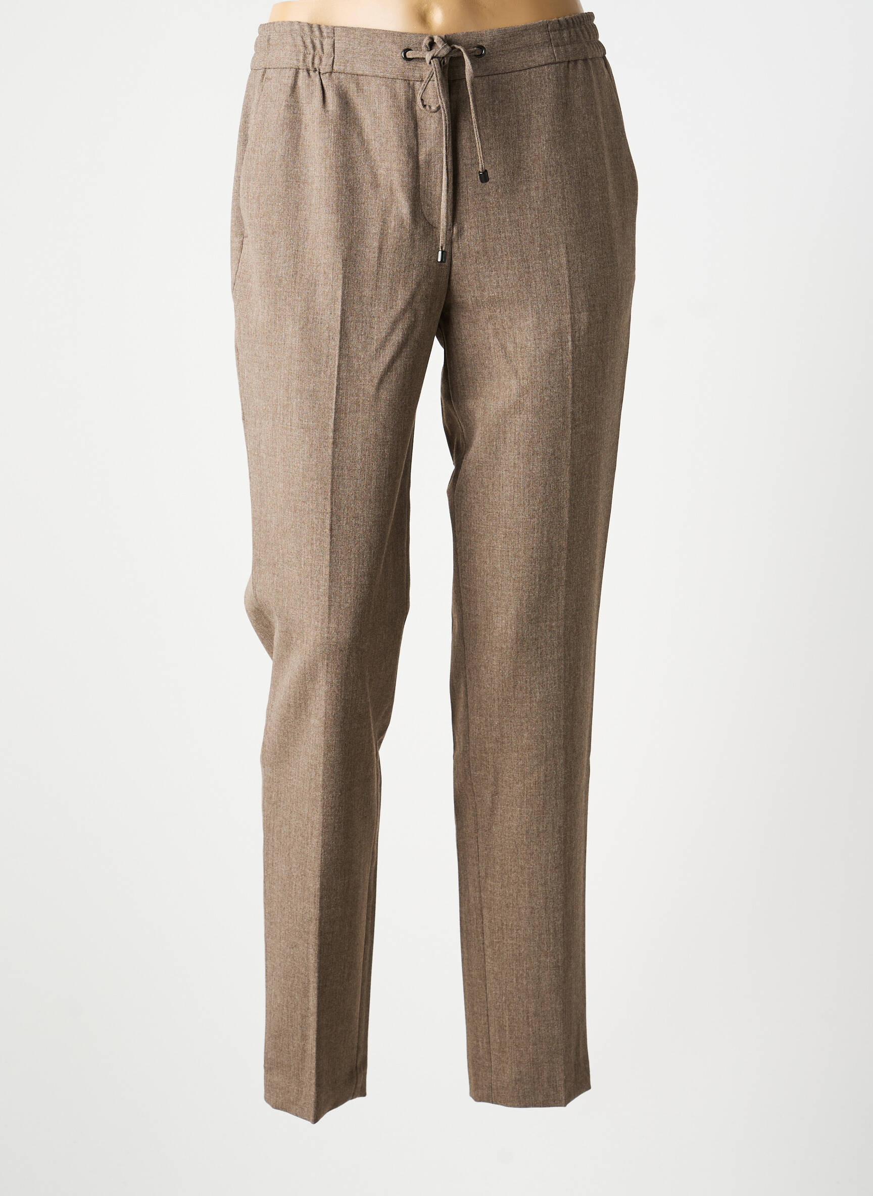 Pantalon chino închidere cu fermoar sub clapetă cu cârlig mărime normală maro GERARD DAREL femeie