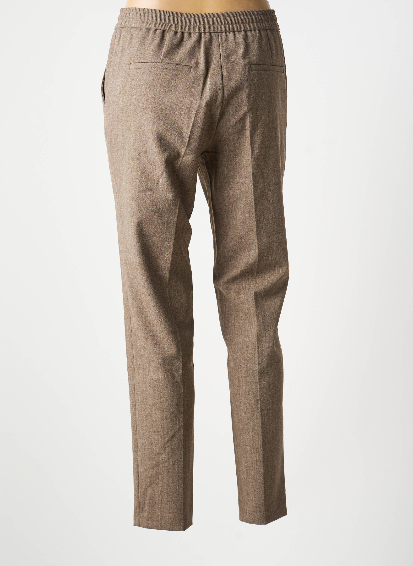 Pantalon chino închidere cu fermoar sub clapetă cu cârlig mărime normală maro GERARD DAREL femeie