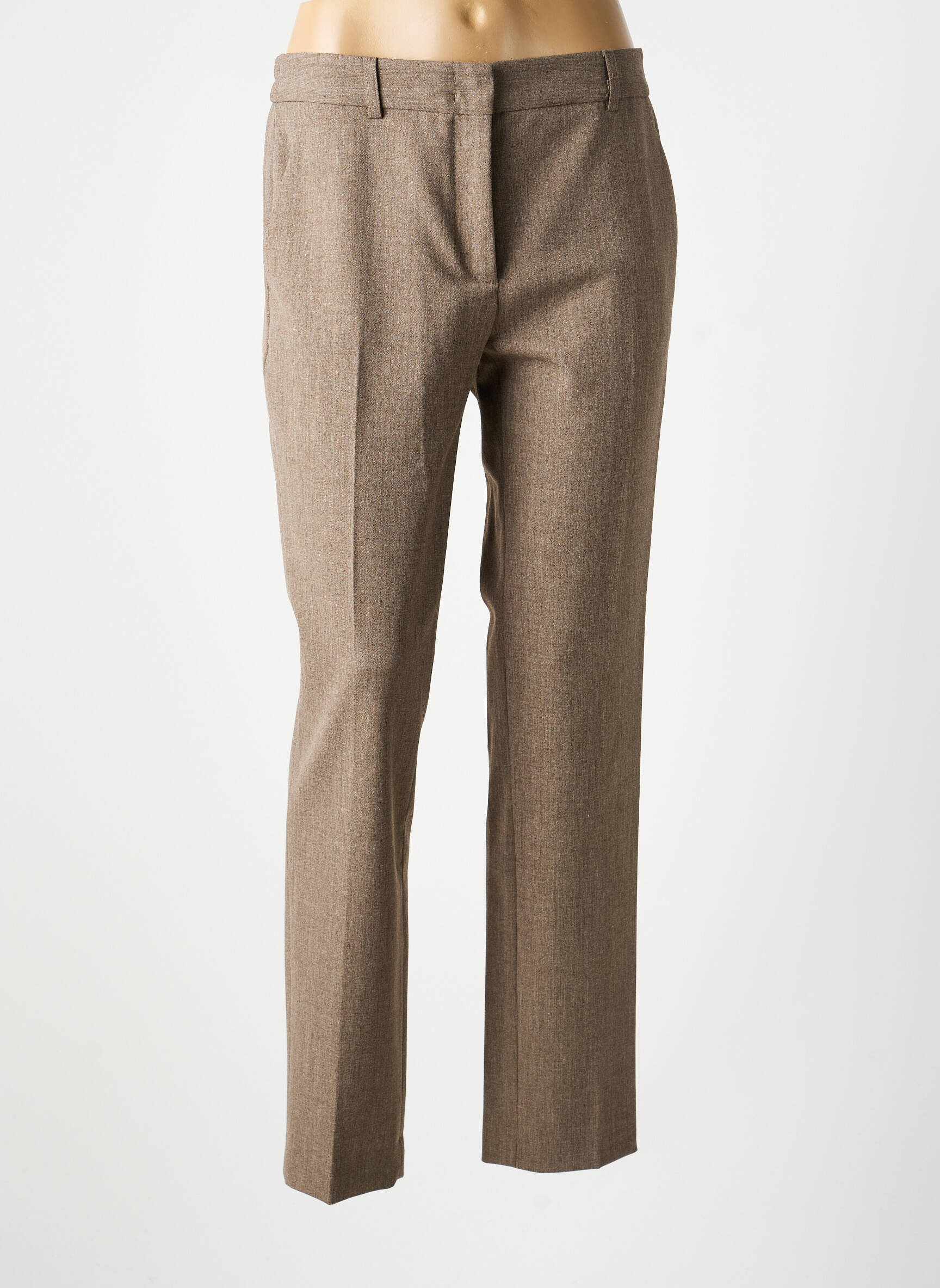 Pantalon chino închidere cu fermoar sub clapetă cu cârlig mărime normală maro GERARD DAREL femeie