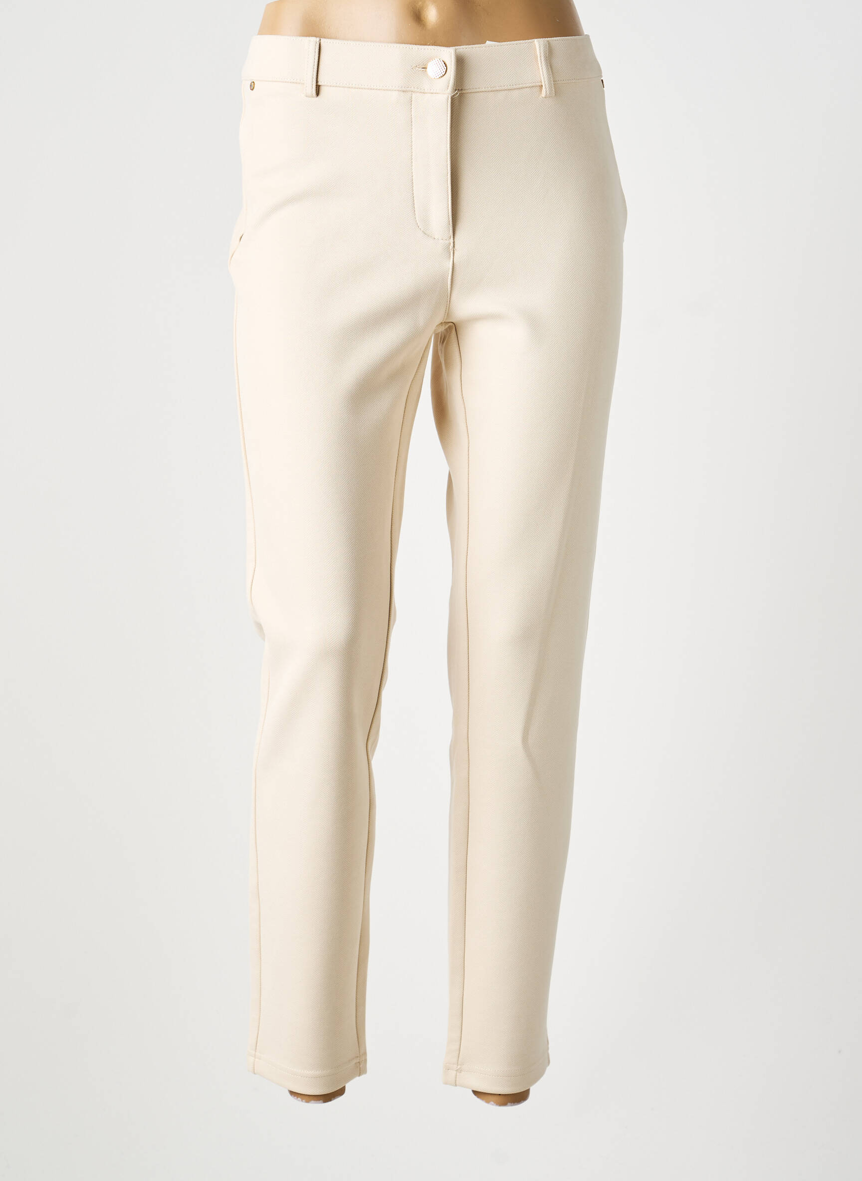 Pantalon chino elasticitate mărime normală bej LCDN femeie