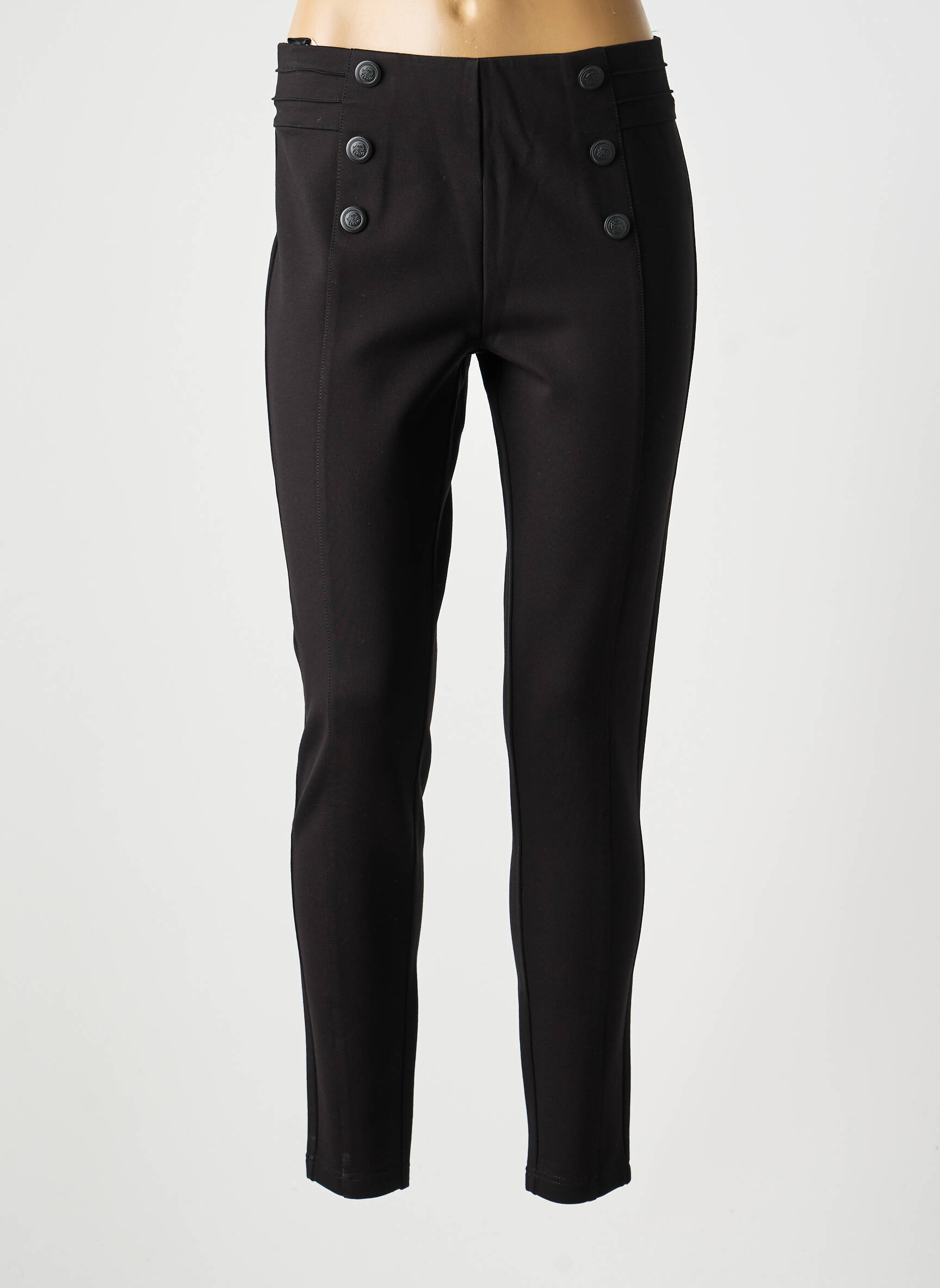 Pantalon slim talie înaltă talie înaltă negru LCDN femeie