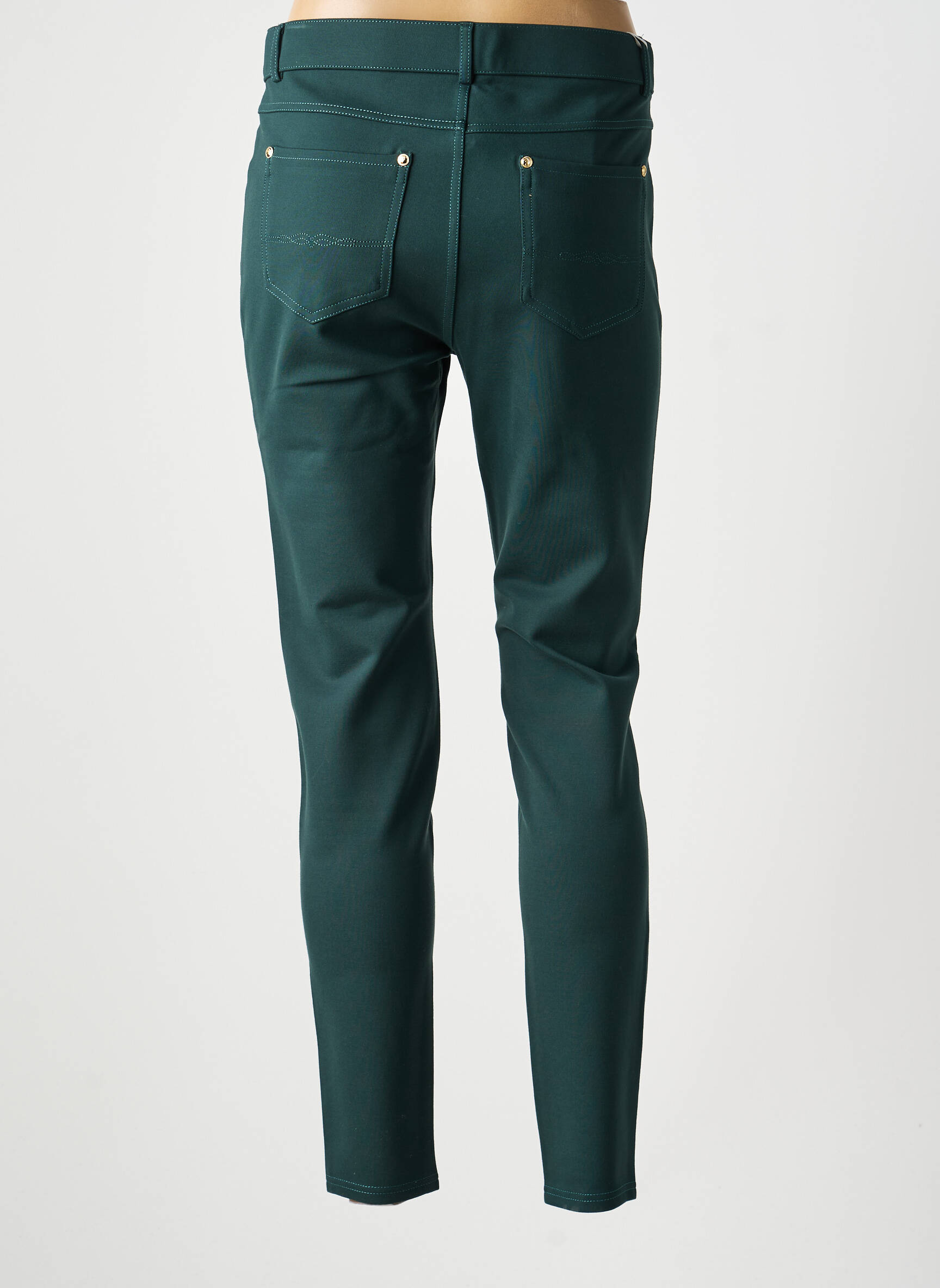 Pantalon slim elasticitate mărime normală verde LCDN femeie