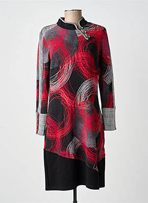 Rochie midi imprimeu fantezie mâneci lungi roșu MERI & ESCA femeie