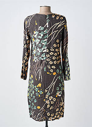 Rochie midi imprimeu fantezie mâneci lungi maro MERI & ESCA femeie