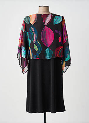 Rochie midi imprimeu fantezie mâneci lungi negru GUY DUBOUIS femeie