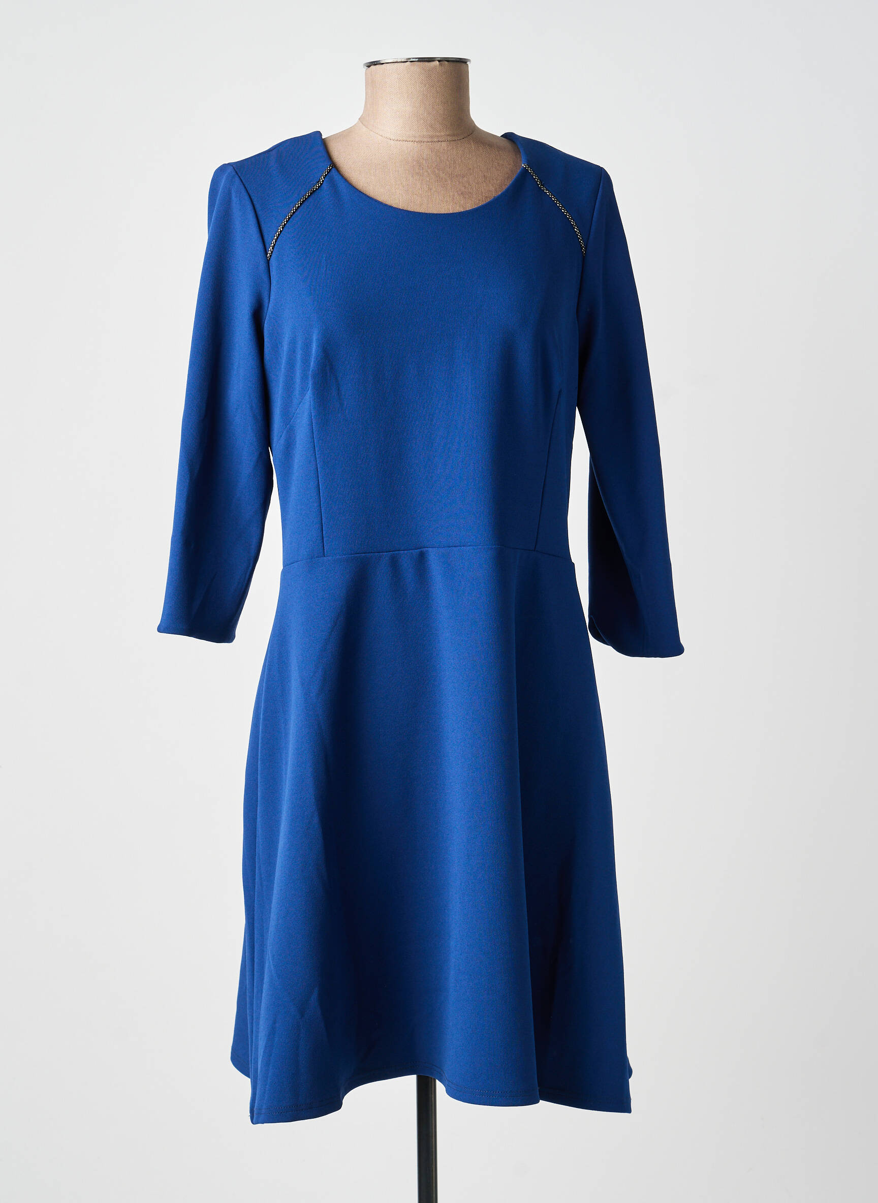 Rochie midi mâneci 3/4 mâneci 3/4 albastru FRANCE RIVOIRE femeie