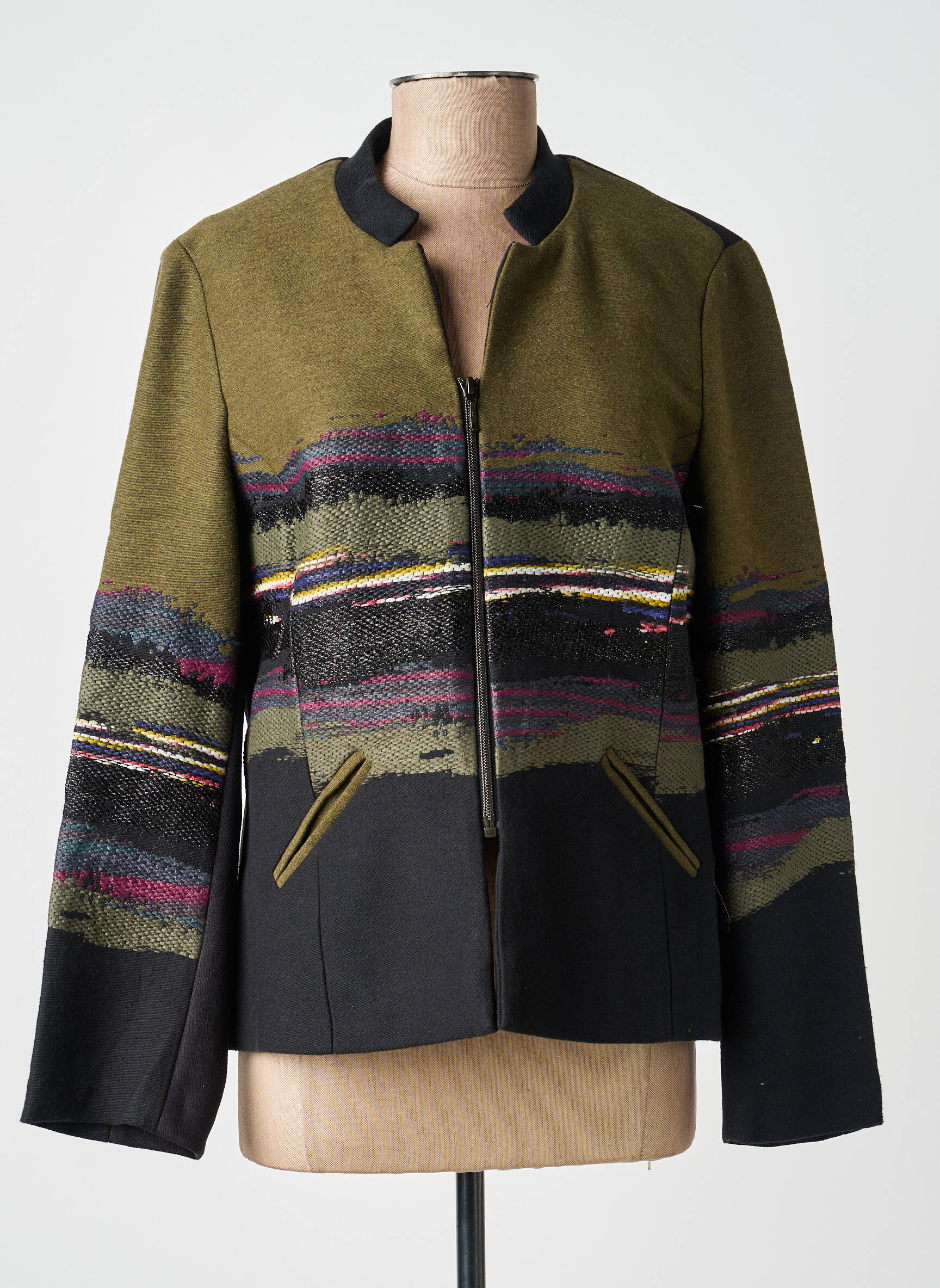 Jachete casual guler rotund verde MERI & ESCA femeie