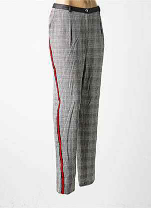 Pantalon chino broderie galoni laterali mărime normală gri MERI & ESCA femeie