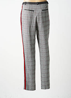 Pantalon chino broderie galoni laterali mărime normală gri MERI & ESCA femeie