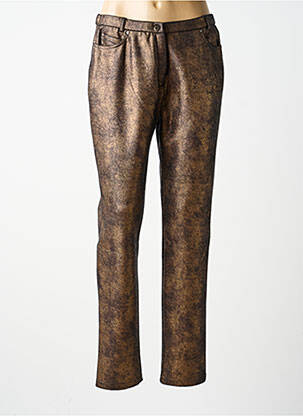 Pantalon slim talie elastică mărime normală maro MERI & ESCA femeie