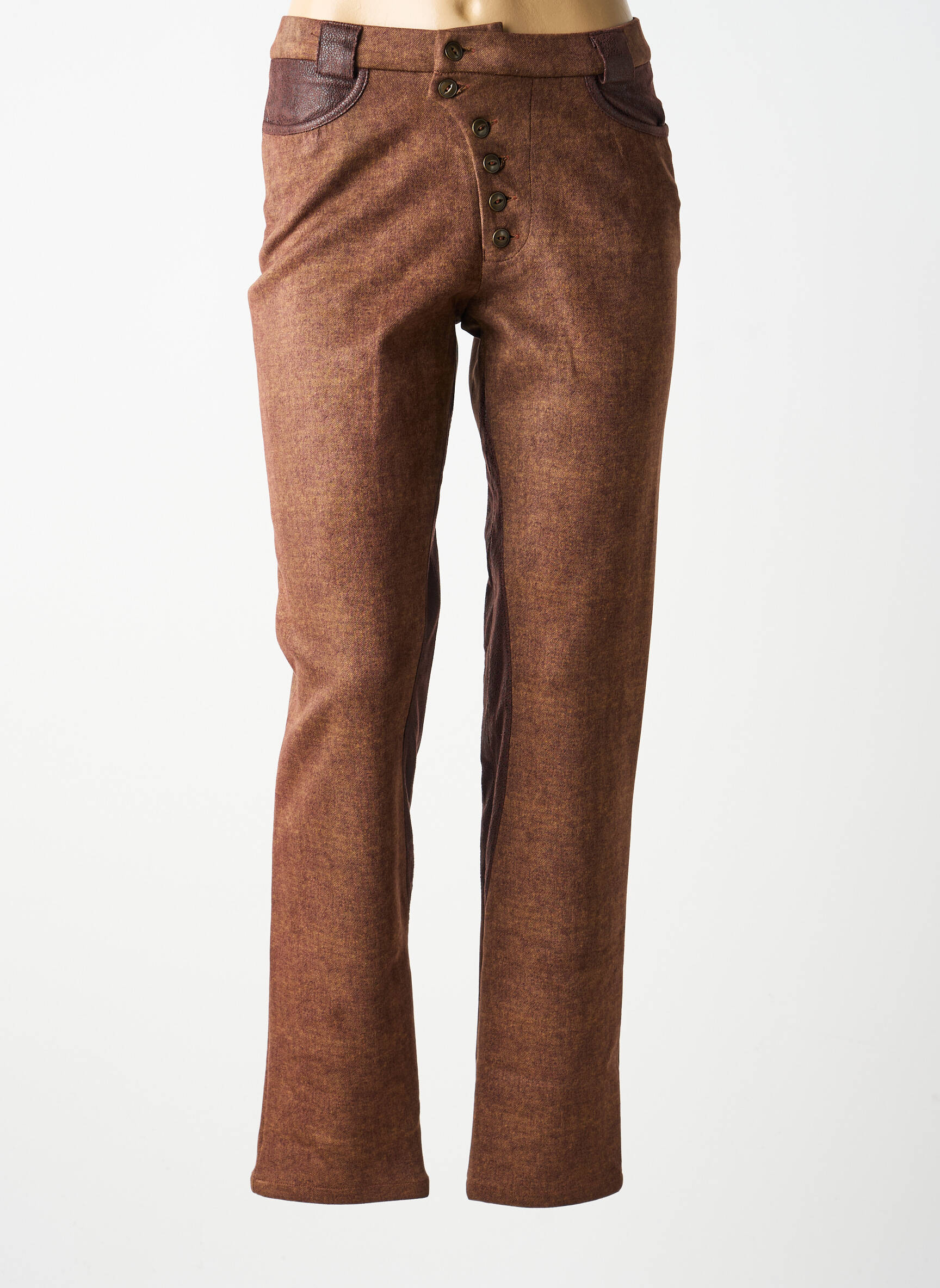 Pantalon slim elasticitate mărime normală maro MERI & ESCA femeie