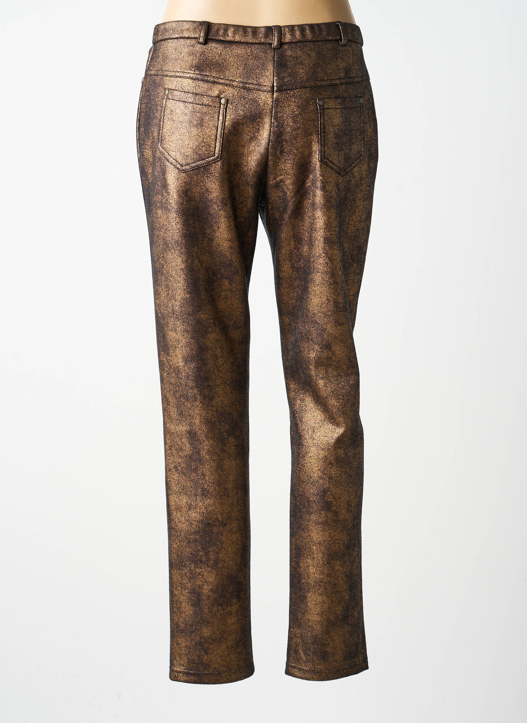 Pantalon slim talie elastică mărime normală maro MERI & ESCA femeie
