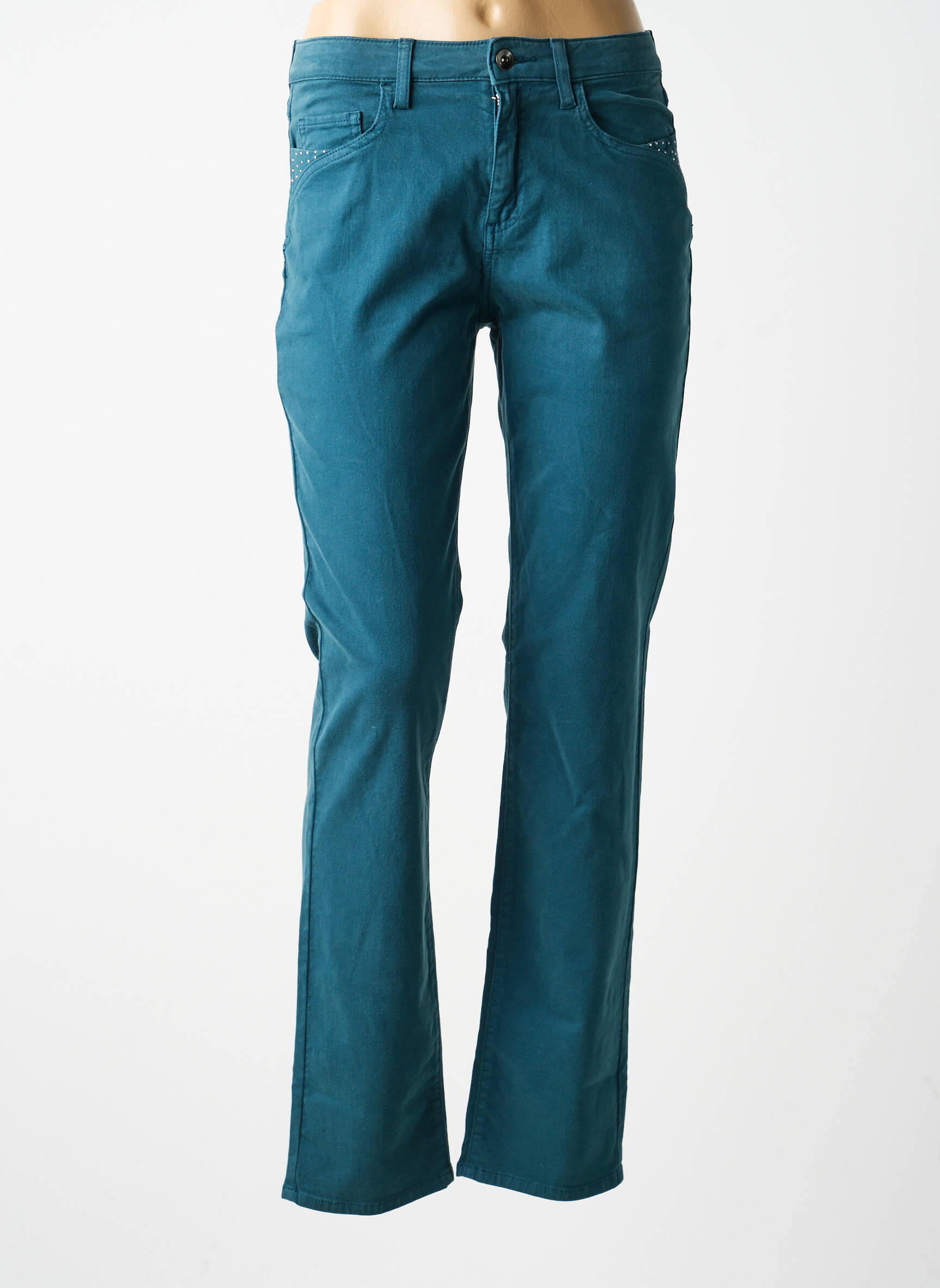 Pantalon slim mărime normală mărime normală verde GUY DUBOUIS femeie