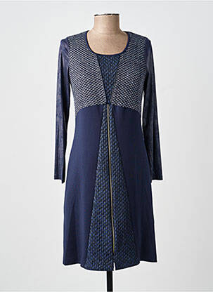 Rochie midi mâneci lungi mâneci lungi albastru MERI & ESCA femeie