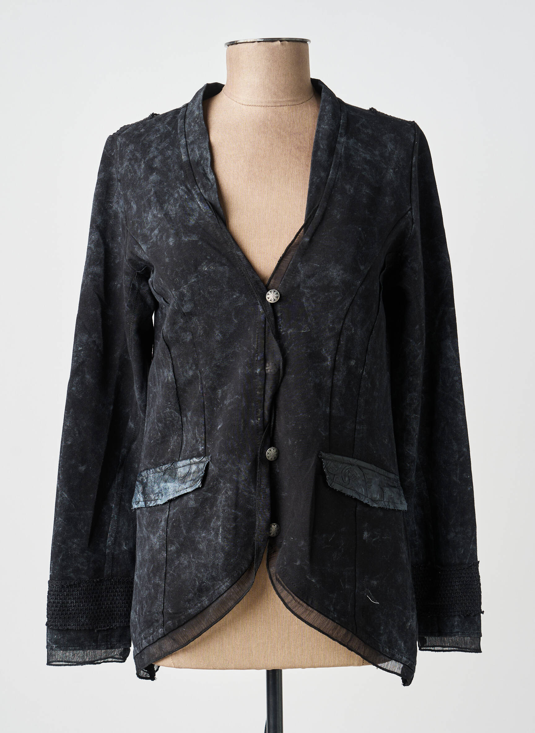 Jachete casual guler tip costum negru MERI & ESCA femeie