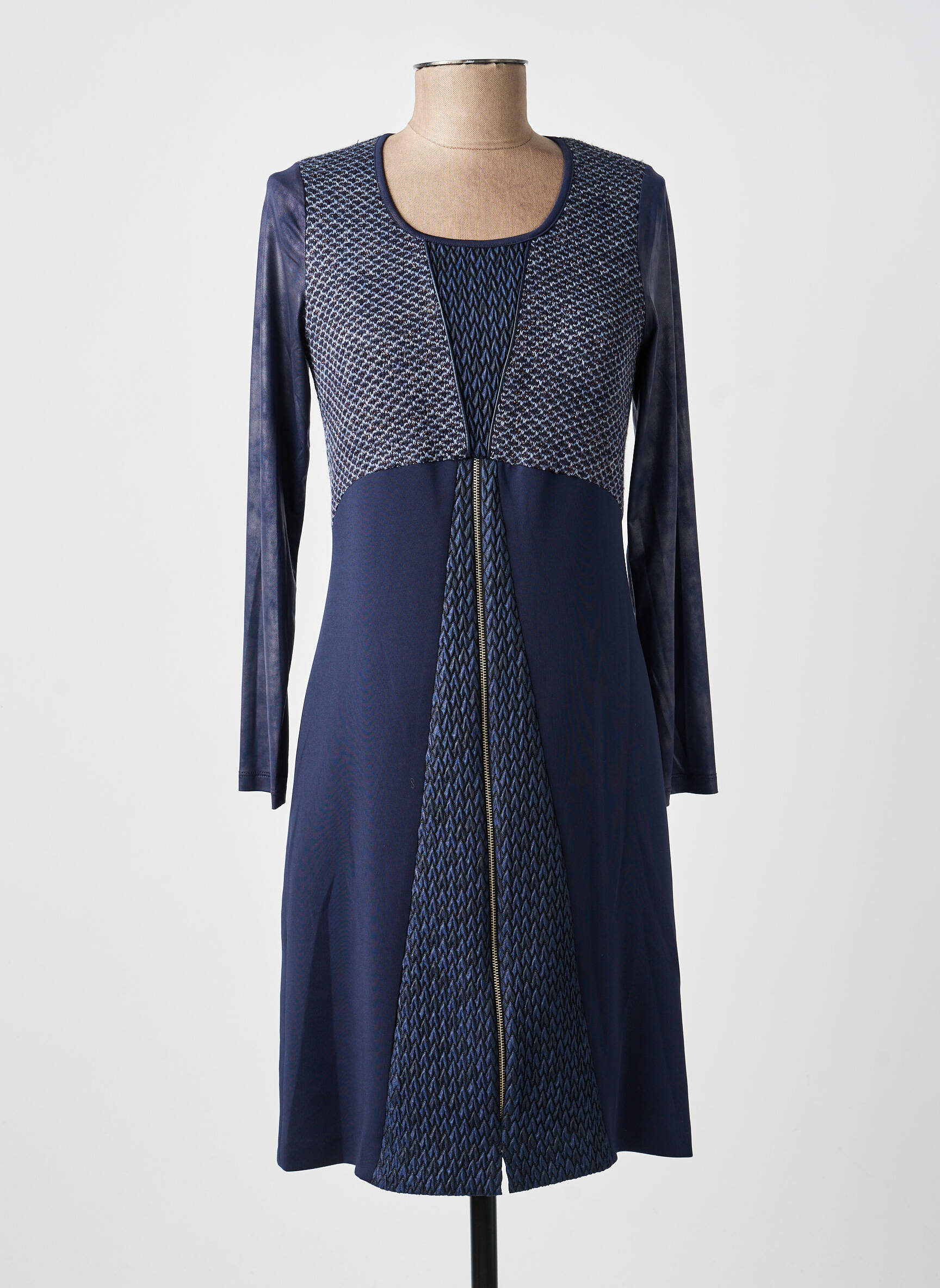Rochie midi mâneci lungi mâneci lungi albastru MERI & ESCA femeie