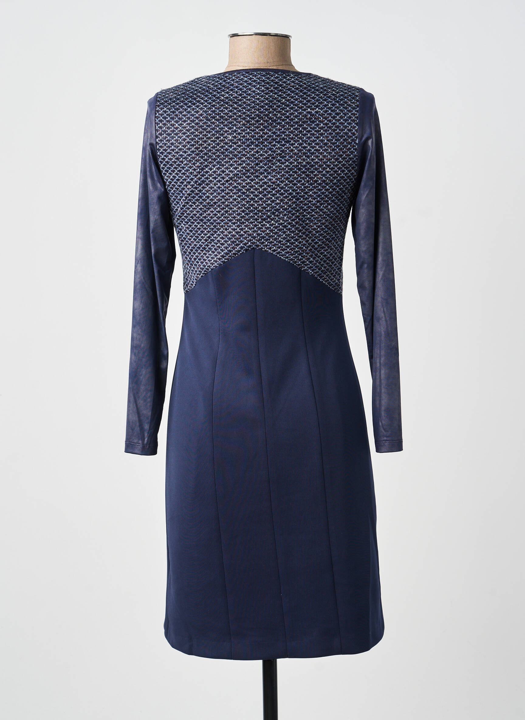 Rochie midi mâneci lungi mâneci lungi albastru MERI & ESCA femeie