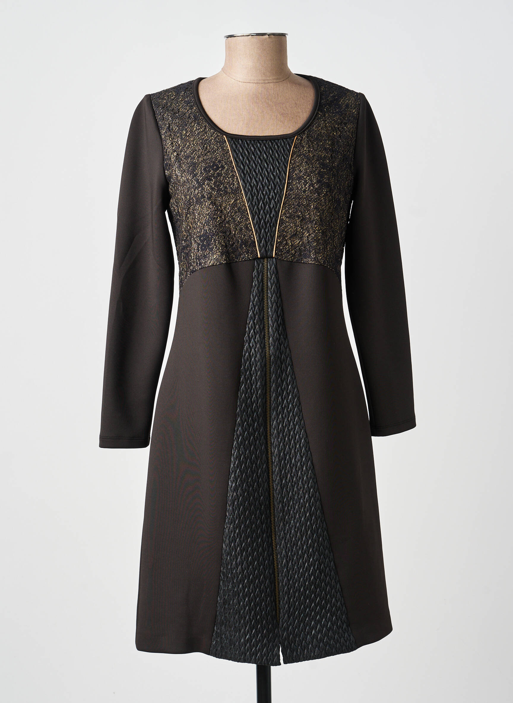 Rochie midi mâneci lungi mâneci lungi negru MERI & ESCA femeie