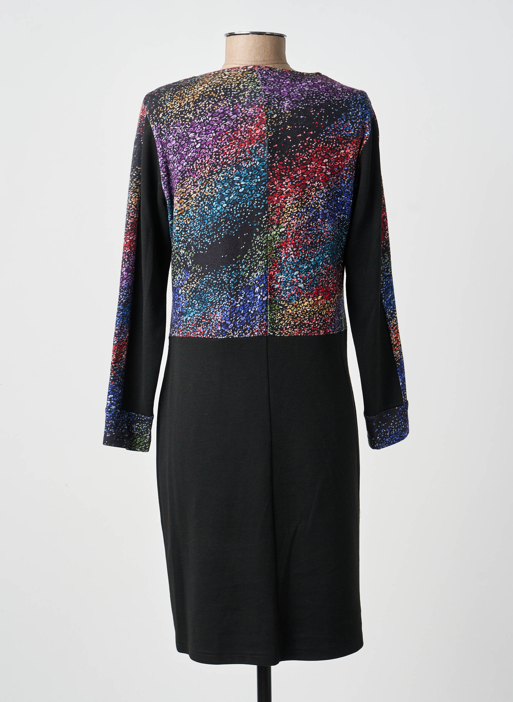 Rochie midi mâneci lungi mâneci lungi negru GUY DUBOUIS femeie