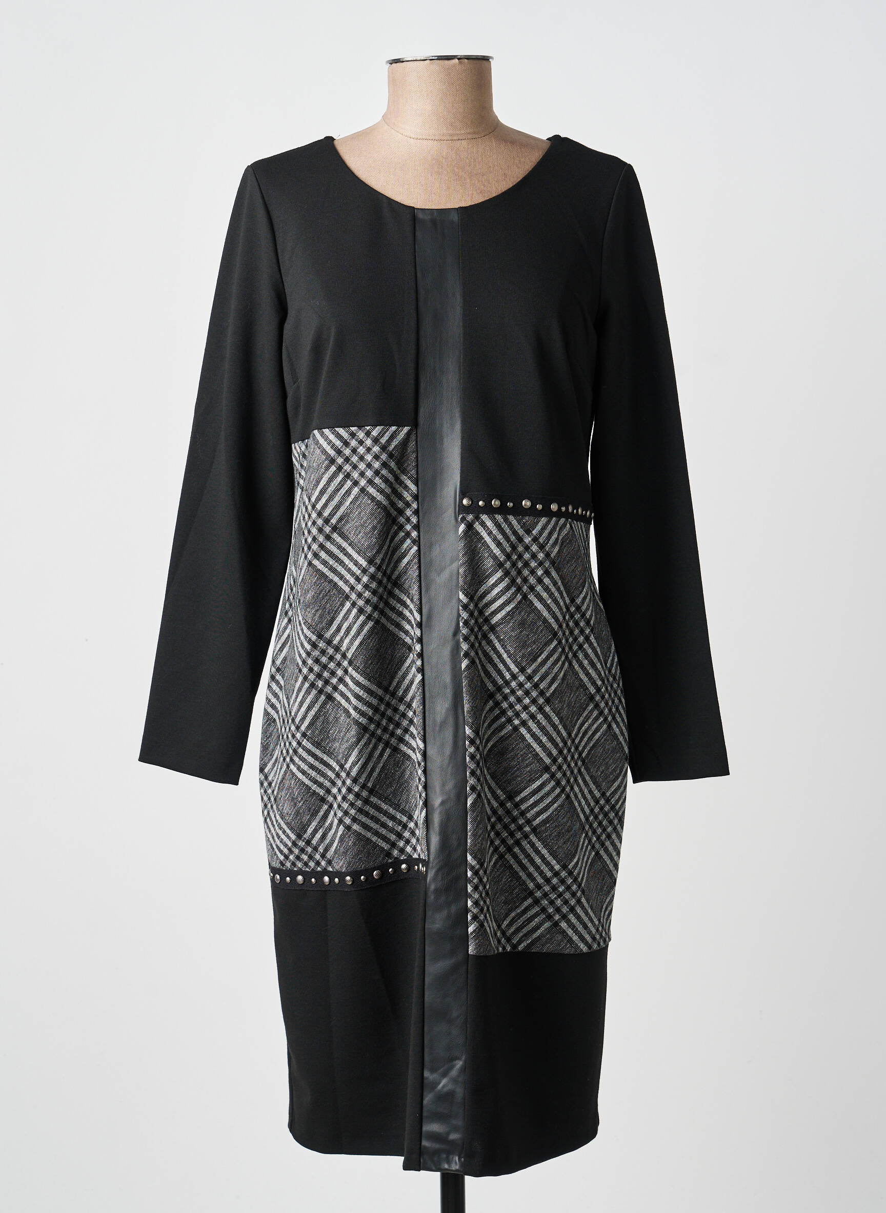 Rochie midi mâneci lungi mâneci lungi negru GUY DUBOUIS femeie