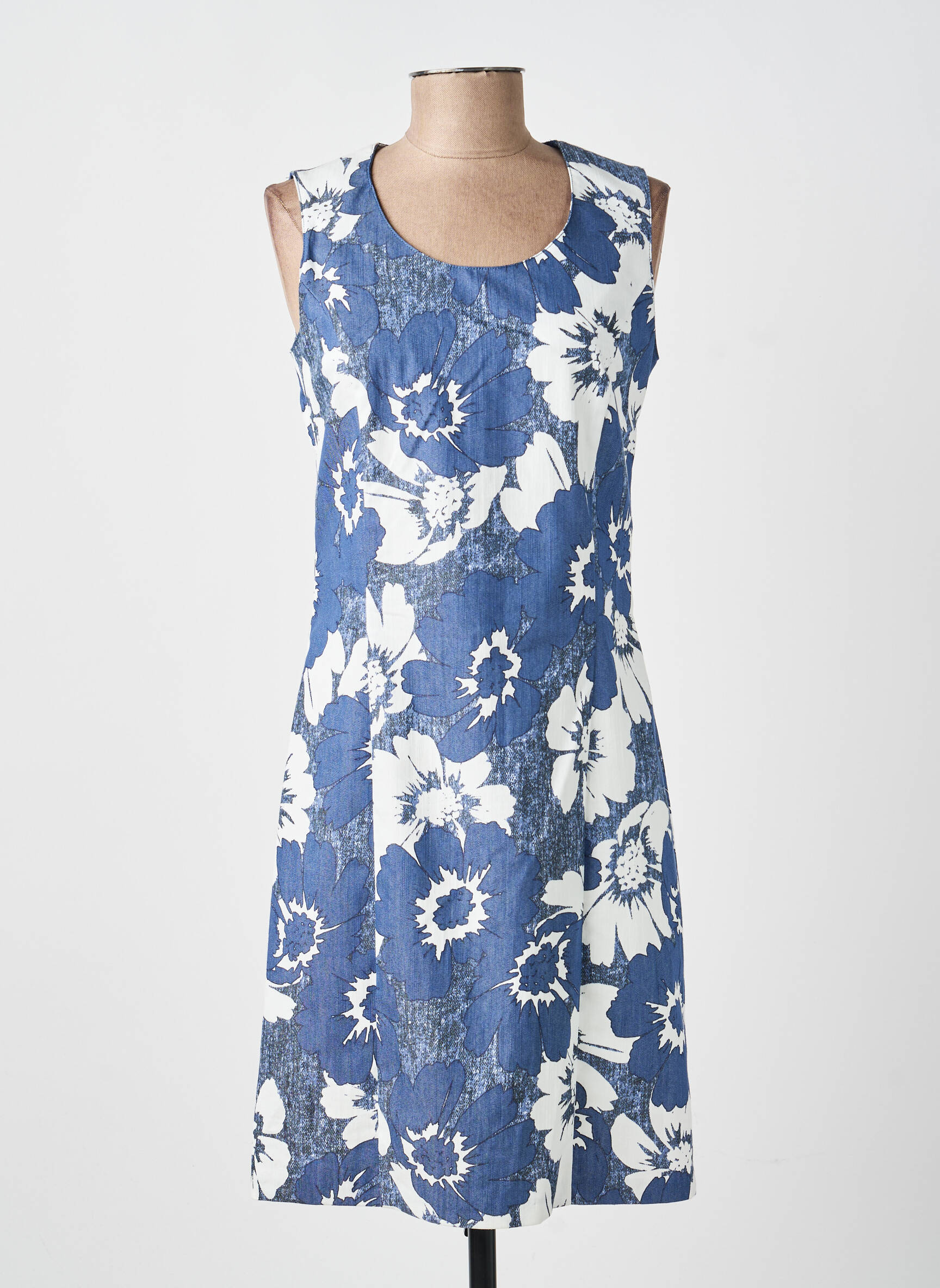 Rochie midi fără mâneci fără mâneci albastru FRANCE RIVOIRE femeie