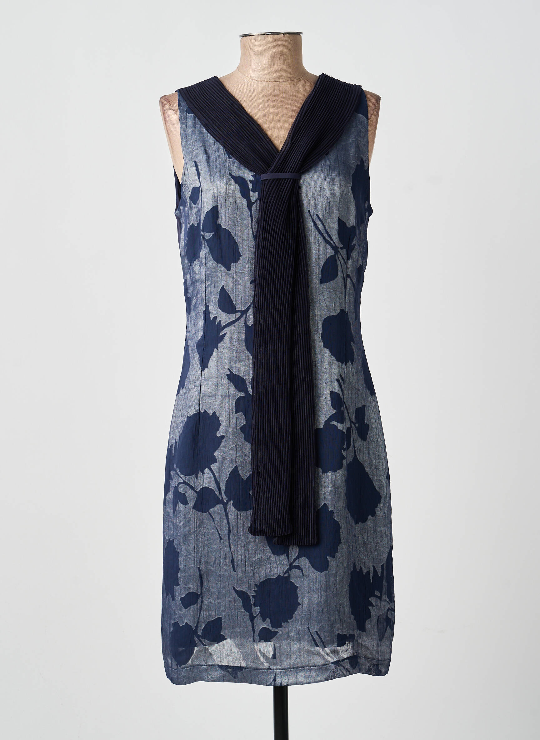 Rochie midi imprimeu floral fără mâneci albastru GUY DUBOUIS femeie