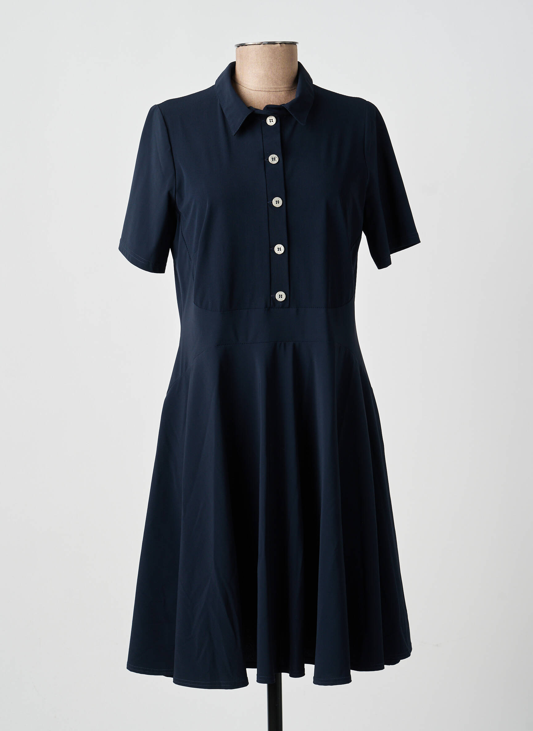 Rochie midi mâneci scurte mâneci scurte albastru MERI & ESCA femeie