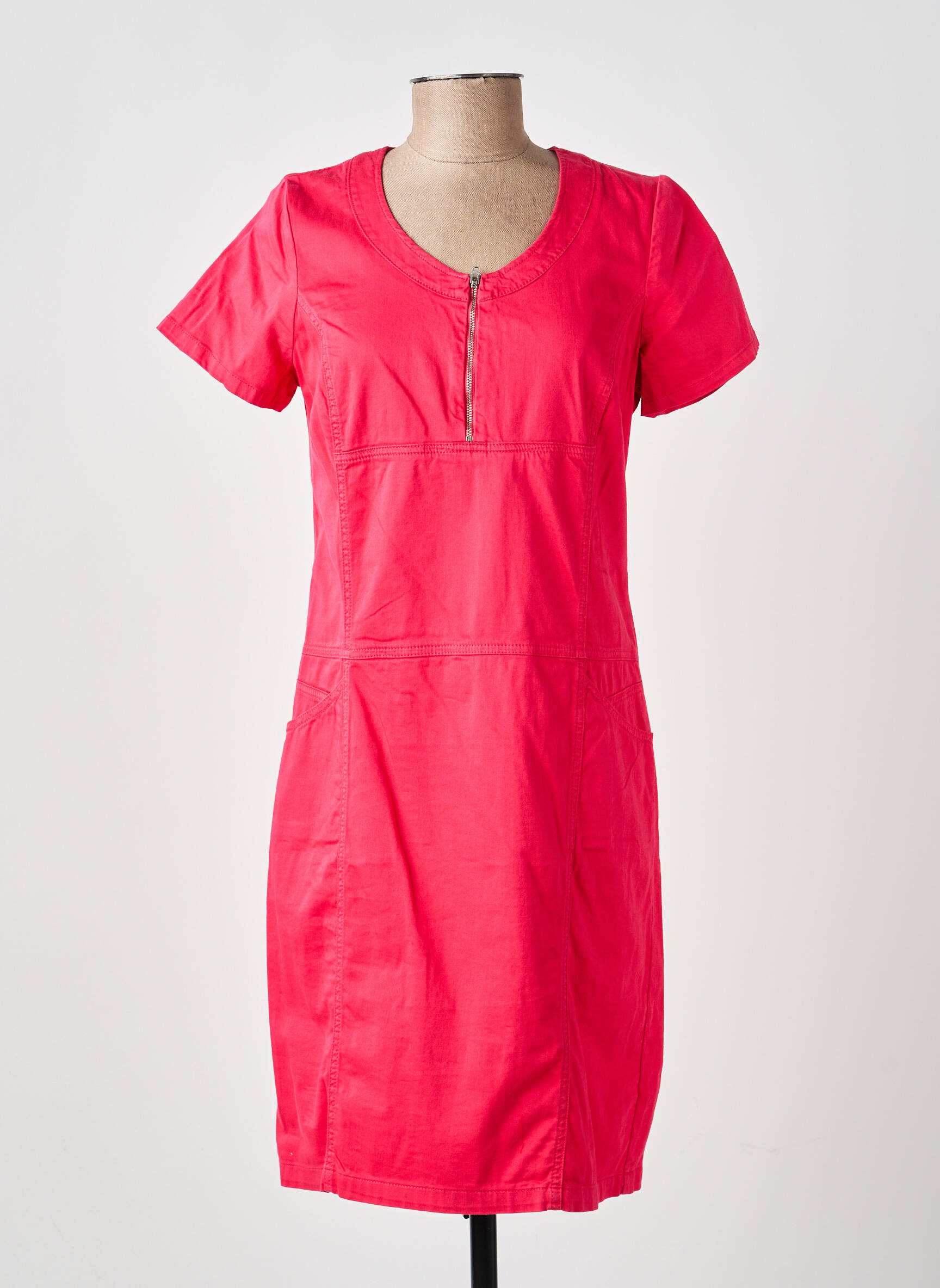 Rochie midi mâneci scurte mâneci scurte roz GUY DUBOUIS femeie