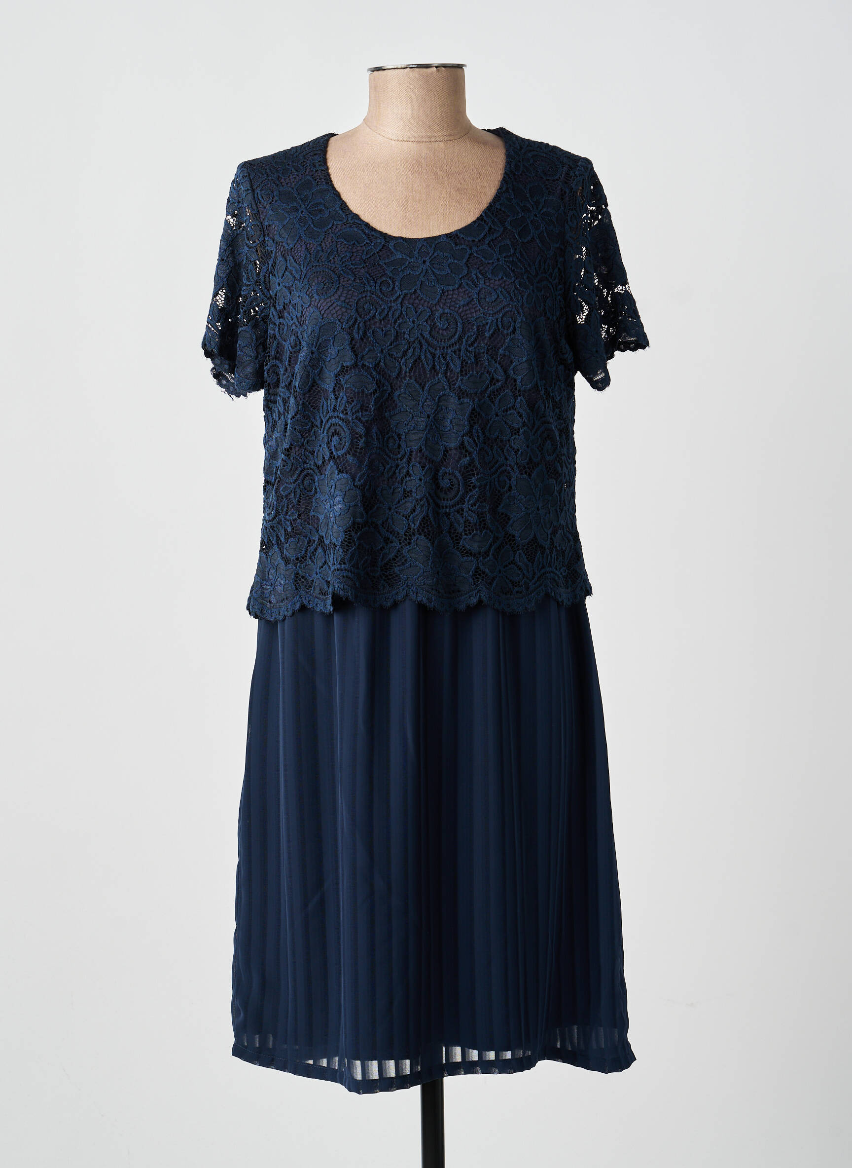 Rochie midi mâneci scurte mâneci scurte albastru GUY DUBOUIS femeie