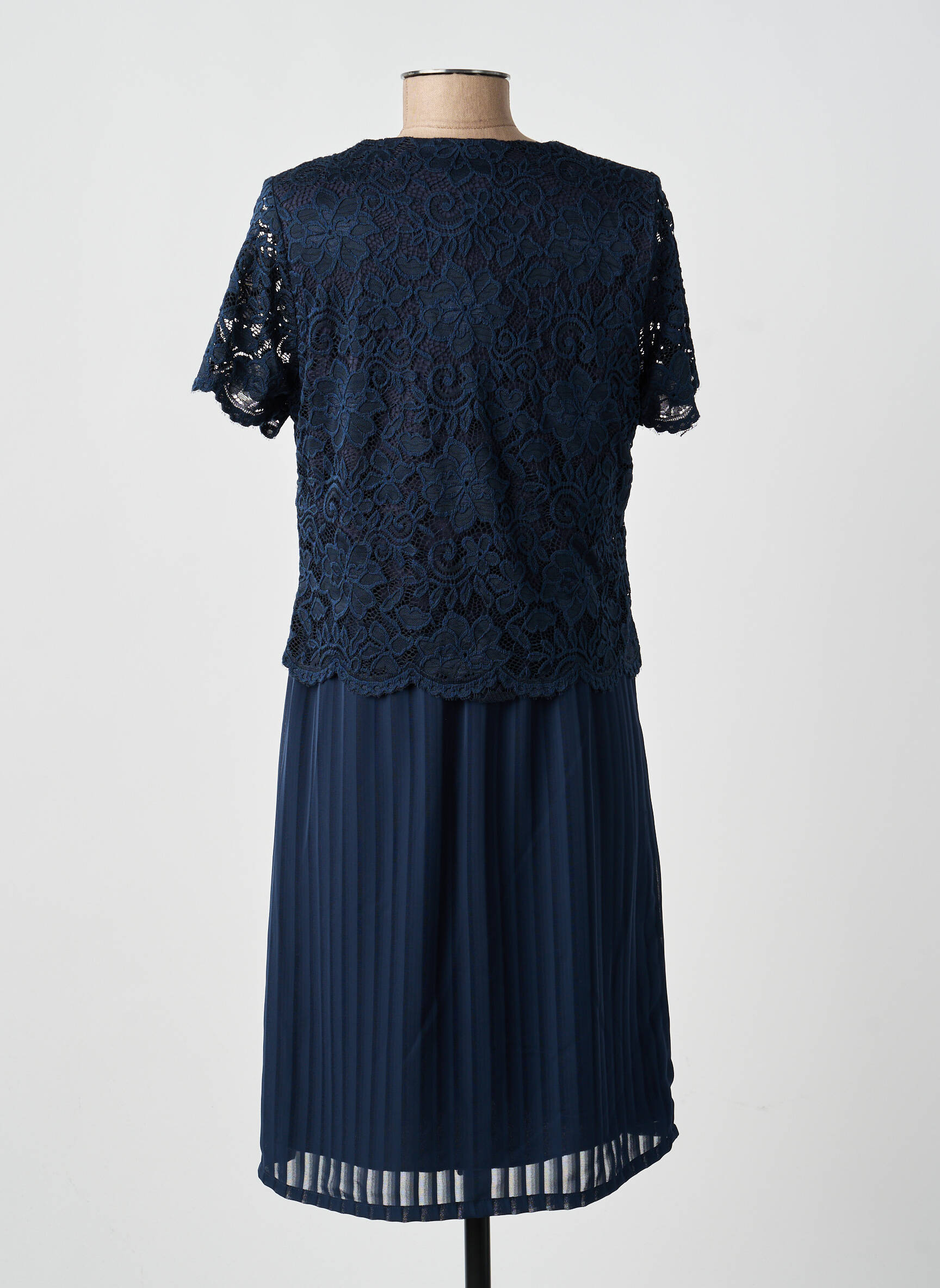 Rochie midi mâneci scurte mâneci scurte albastru GUY DUBOUIS femeie