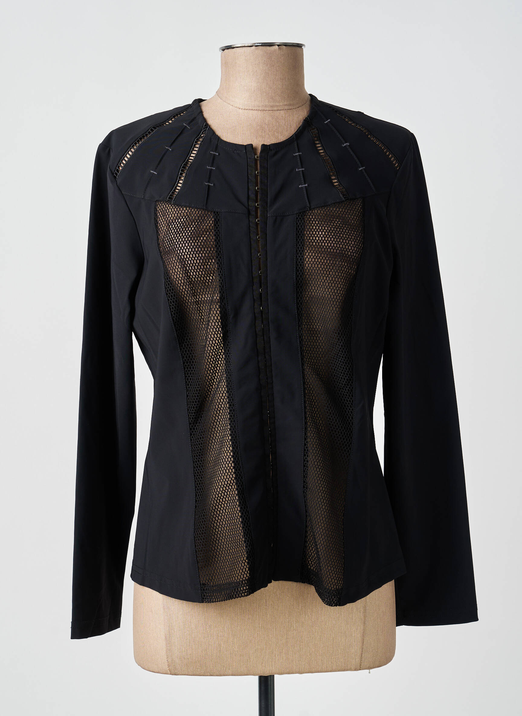 Jachete casual guler rotund negru MERI & ESCA femeie