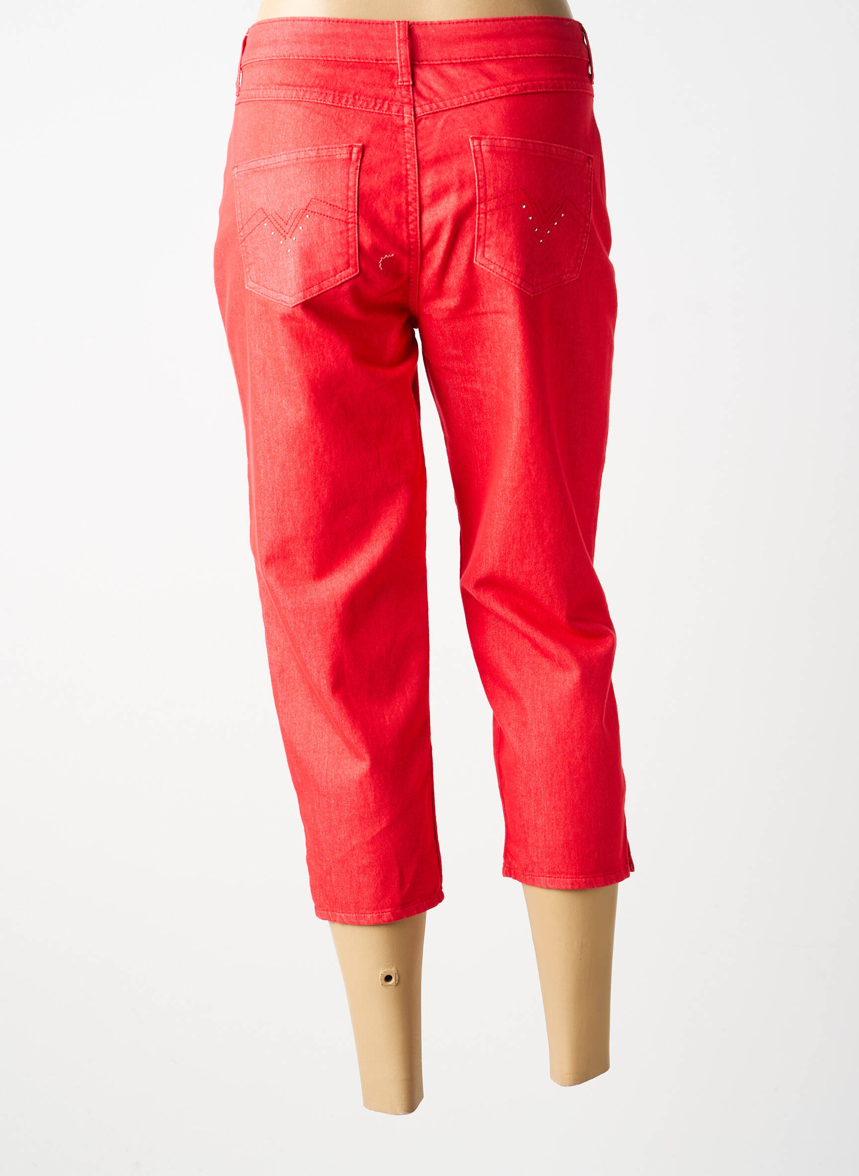 Pantalon trei sferturi croială dreaptă mărime normală roșu FRANCE RIVOIRE femeie
