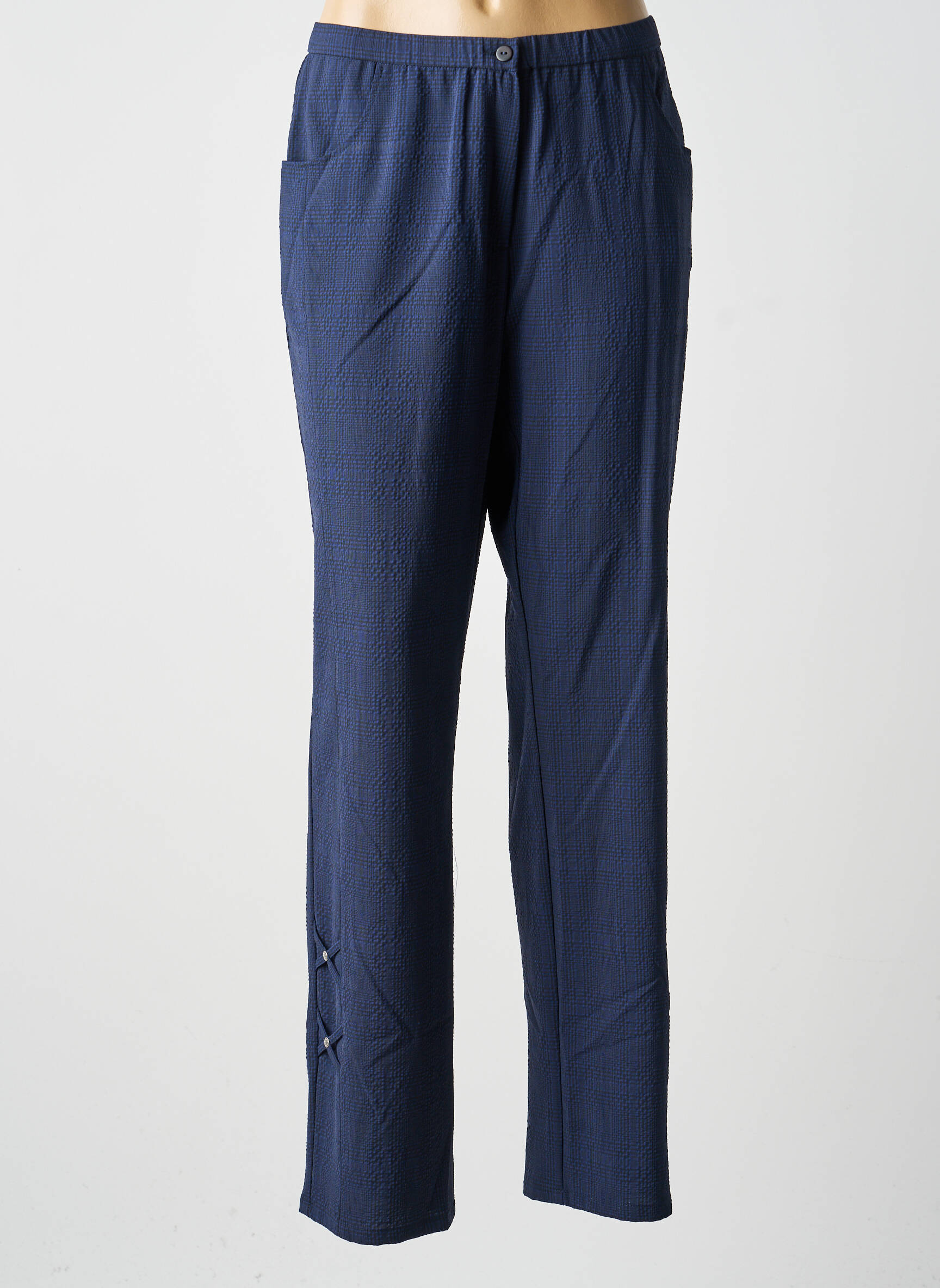 Pantalon drept elasticitate mărime normală albastru FRANCE RIVOIRE femeie