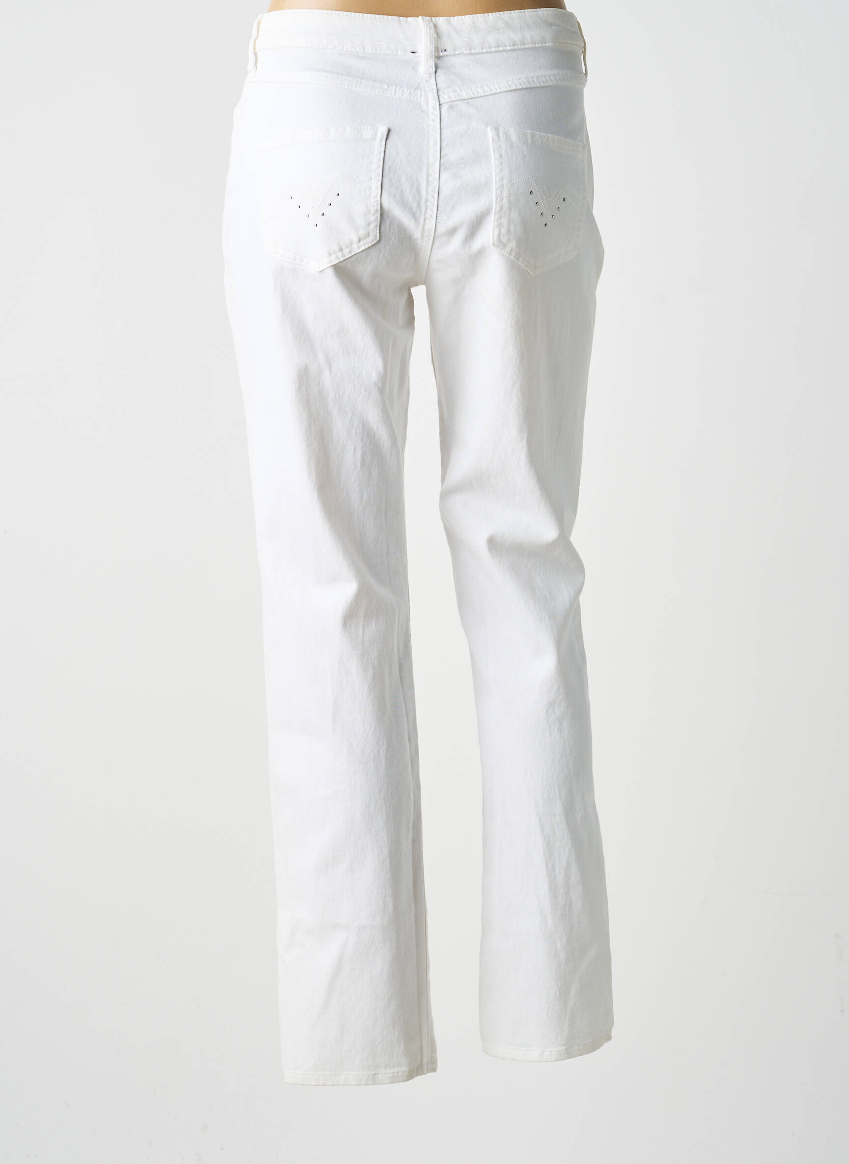 Pantalon drept elasticitate mărime normală alb GUY DUBOUIS femeie