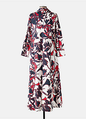 Rochie lungă imprimeu floral mâneci 3/4 roșu MARIA BELLENTANI femeie
