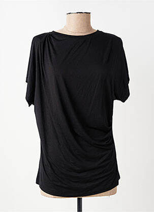 Tricou croială dreaptă mâneci scurte negru ELEONORA AMADEI femeie