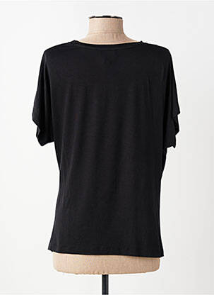 Tricou croială dreaptă mâneci scurte negru ELEONORA AMADEI femeie