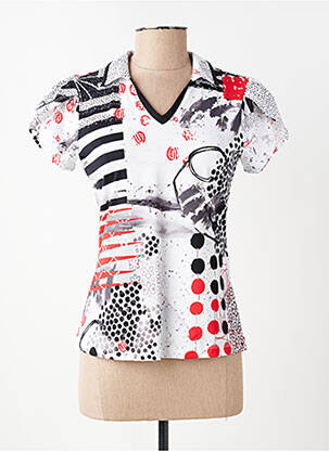 Tricou imprimeu fantezie mâneci scurte alb DOLCEZZA femeie