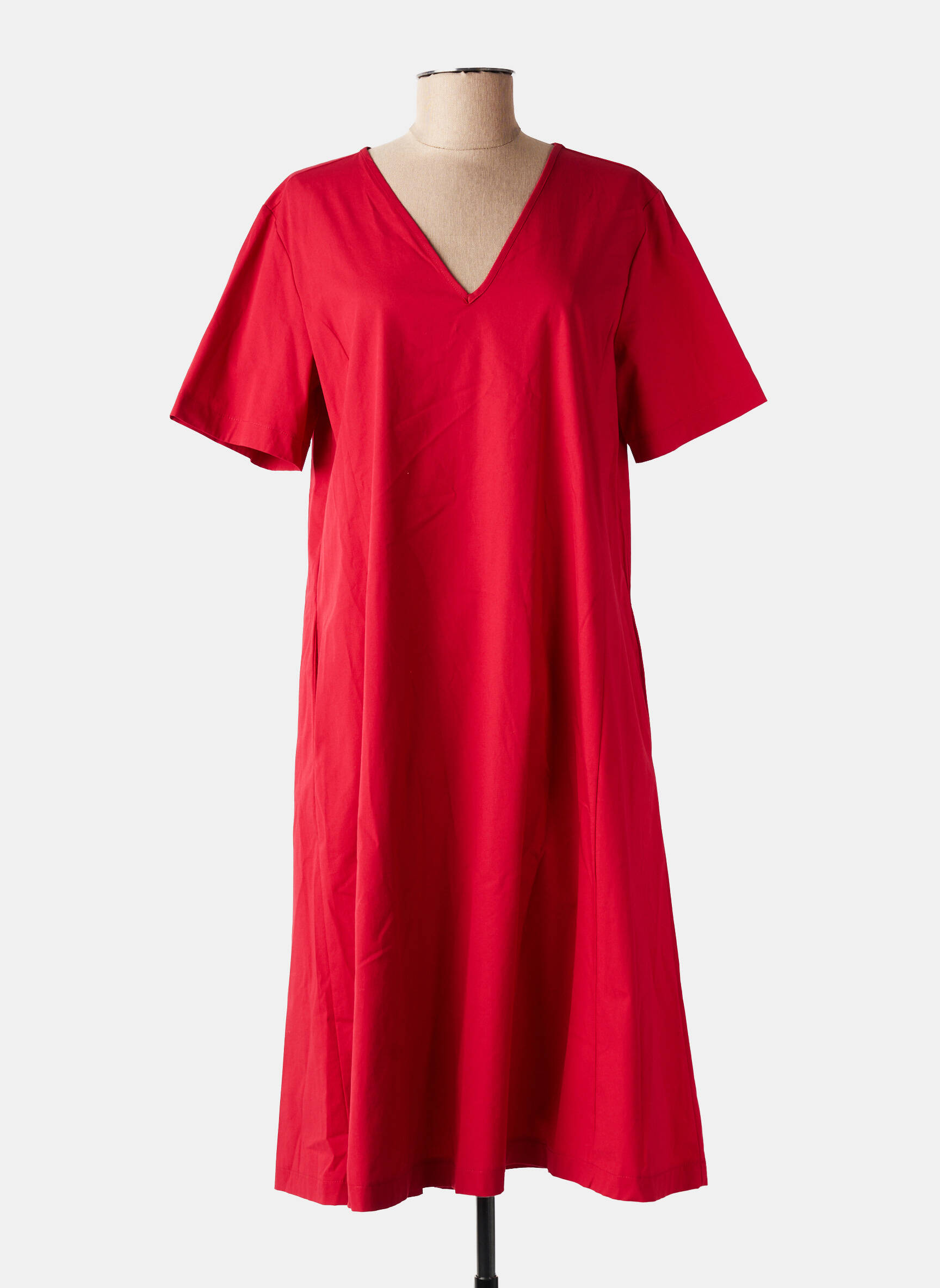 Rochie midi mâneci scurte mâneci scurte roșu MARIA BELLENTANI femeie
