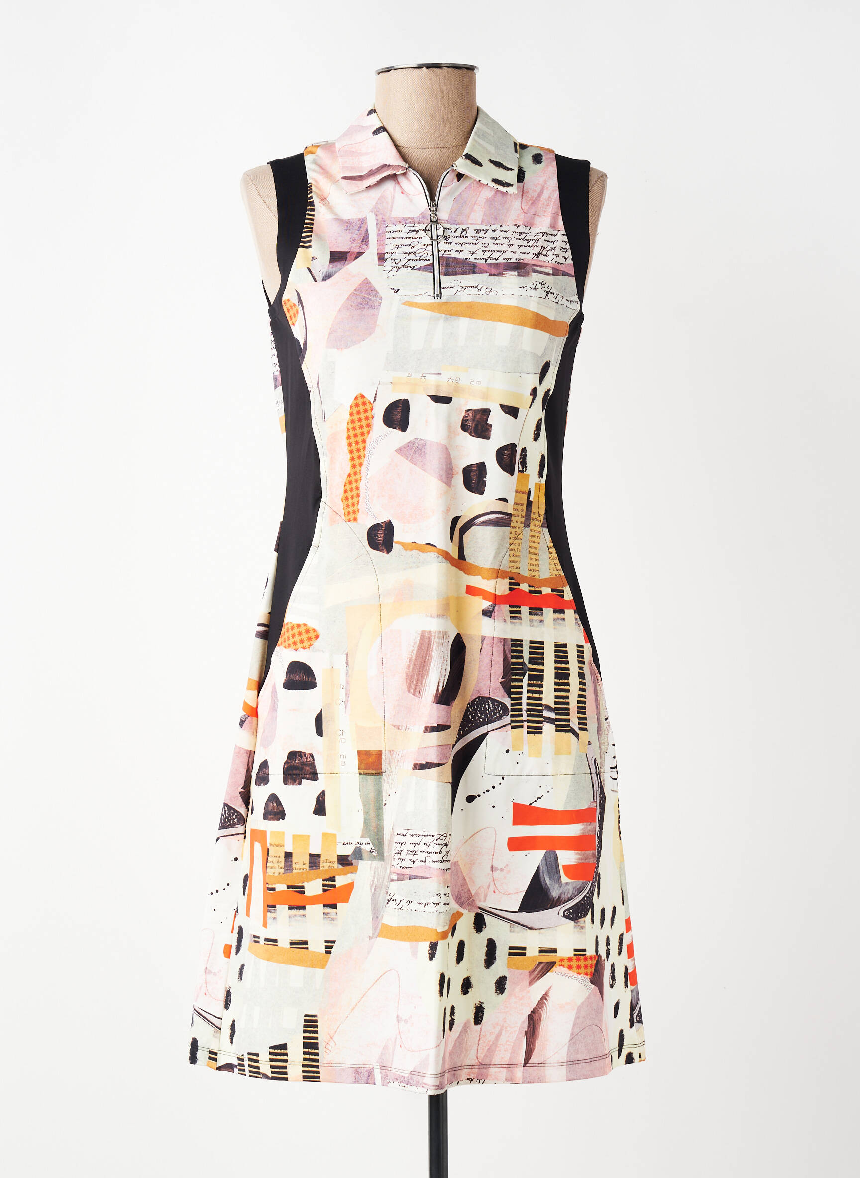 Rochie scurtă fără mâneci fără mâneci bej DOLCEZZA femeie
