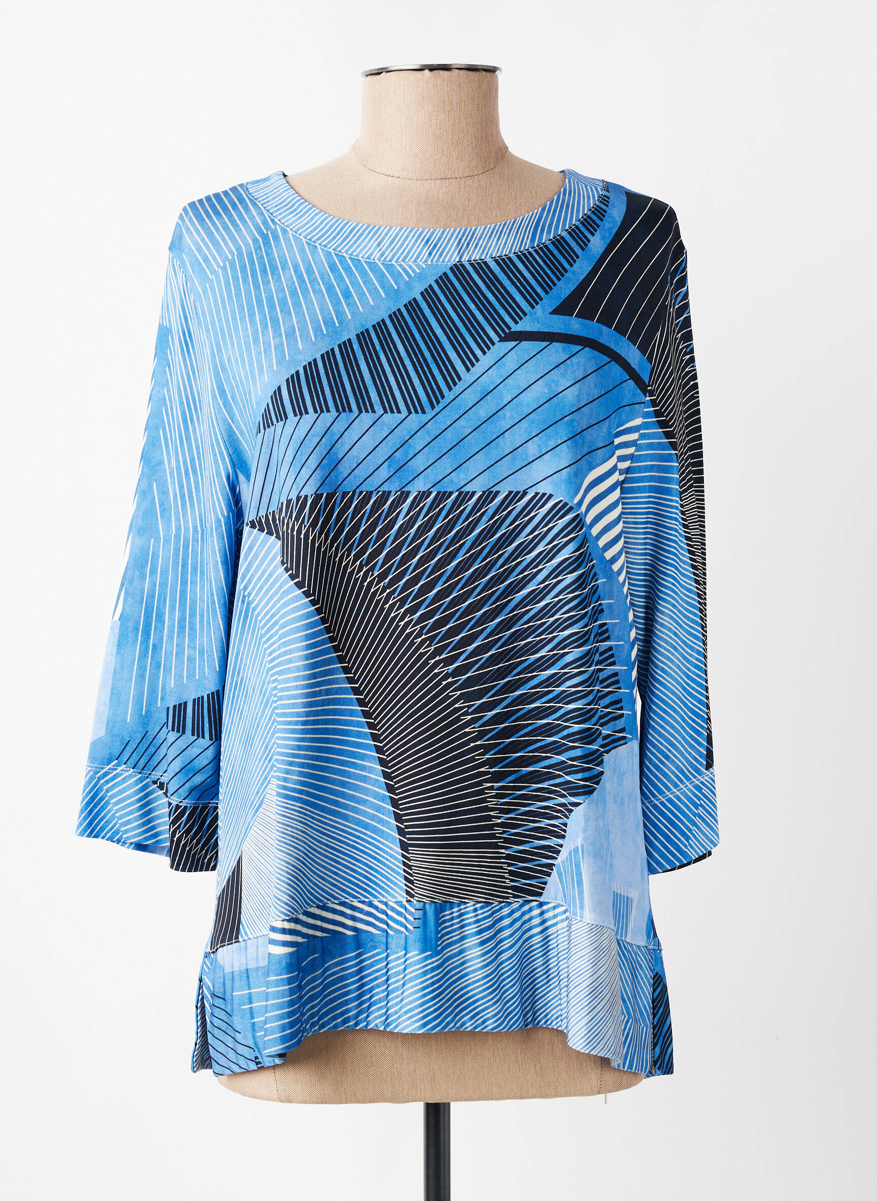 Tricou mâneci 3/4 mâneci 3/4 albastru MARIA BELLENTANI femeie