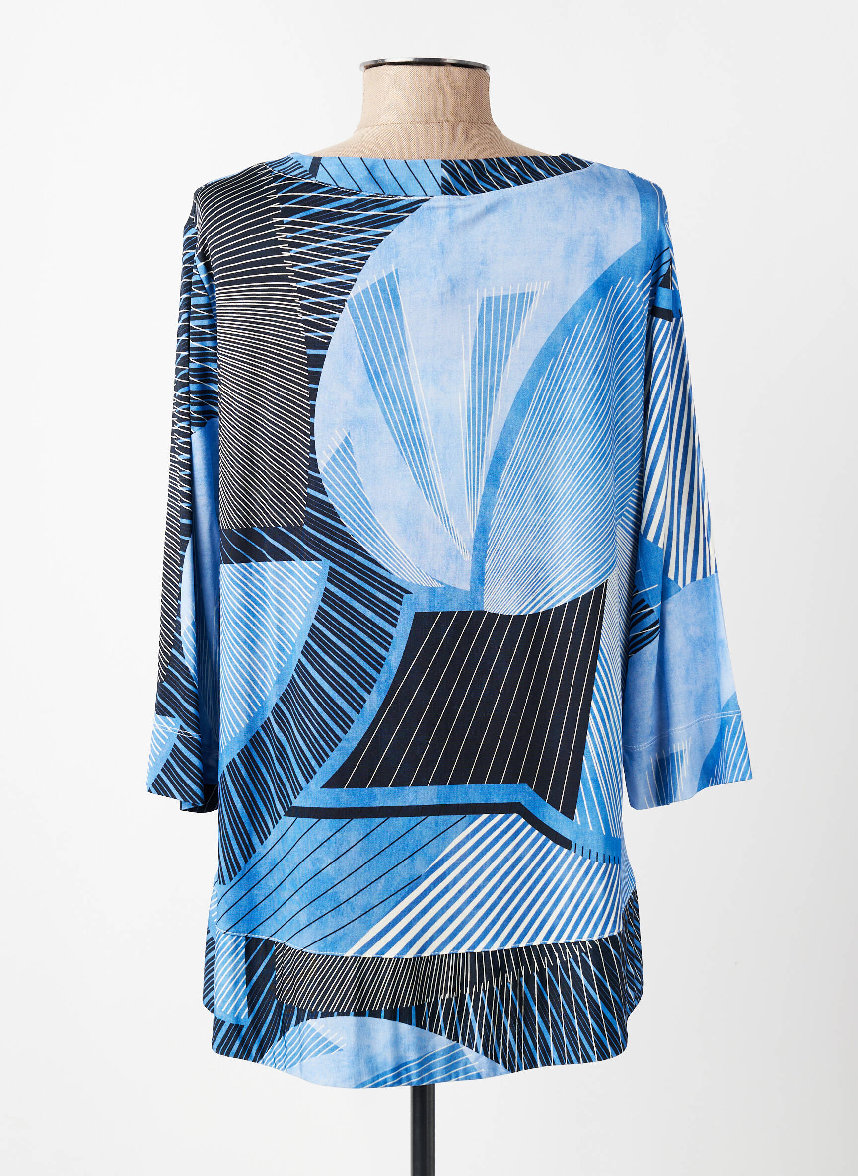Tricou mâneci 3/4 mâneci 3/4 albastru MARIA BELLENTANI femeie
