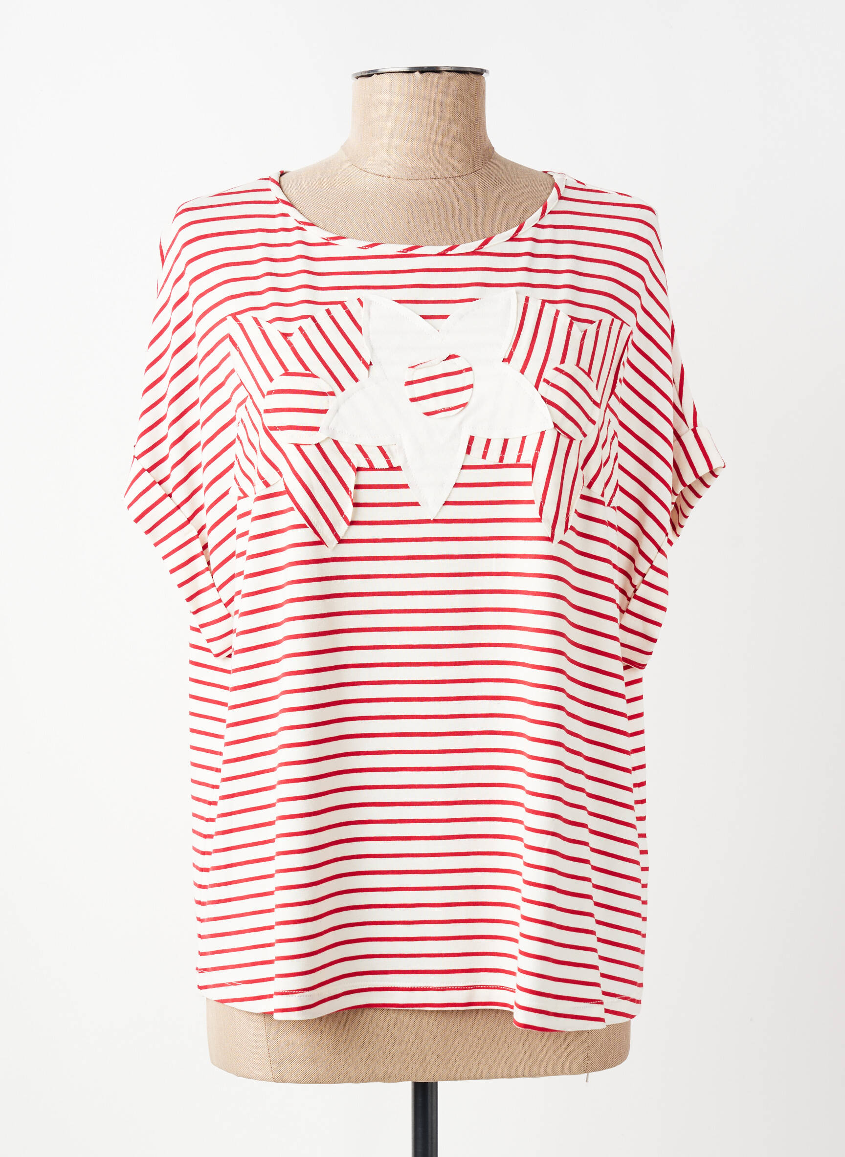 Tricou croială dreaptă mâneci scurte roșu MARIA BELLENTANI femeie