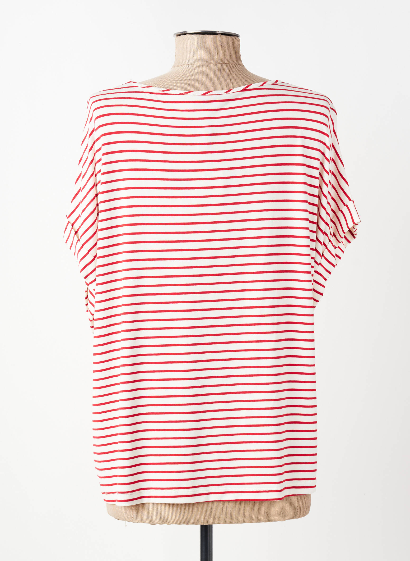 Tricou croială dreaptă mâneci scurte roșu MARIA BELLENTANI femeie