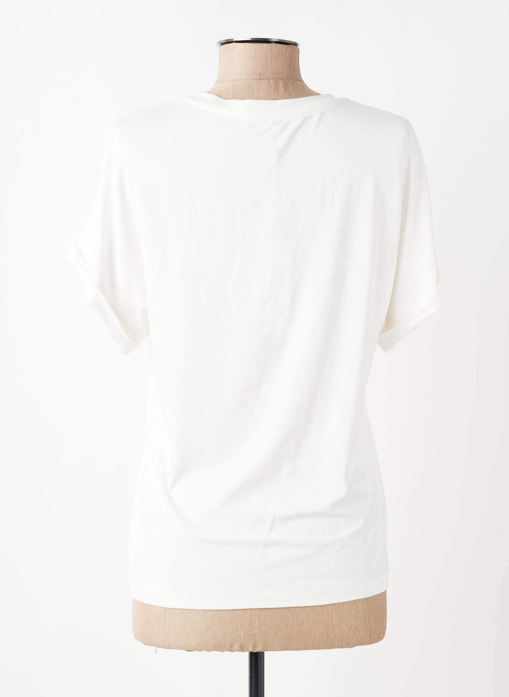Tricou imprimeu fantezie mâneci scurte bej LESLIE femeie