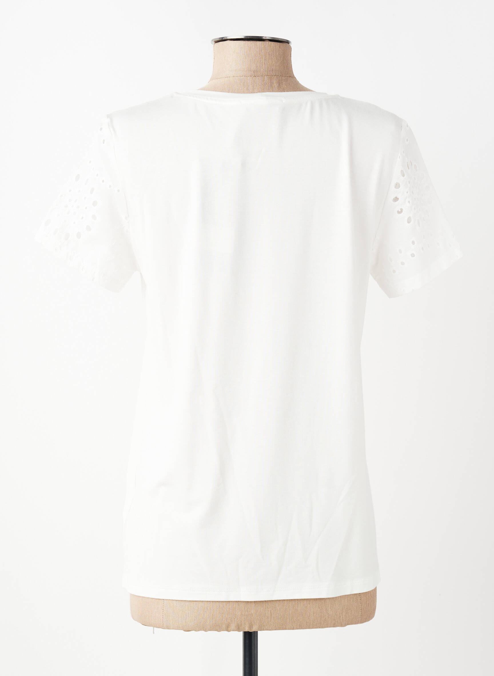 Tricou elasticitate mâneci scurte alb ELEONORA AMADEI femeie