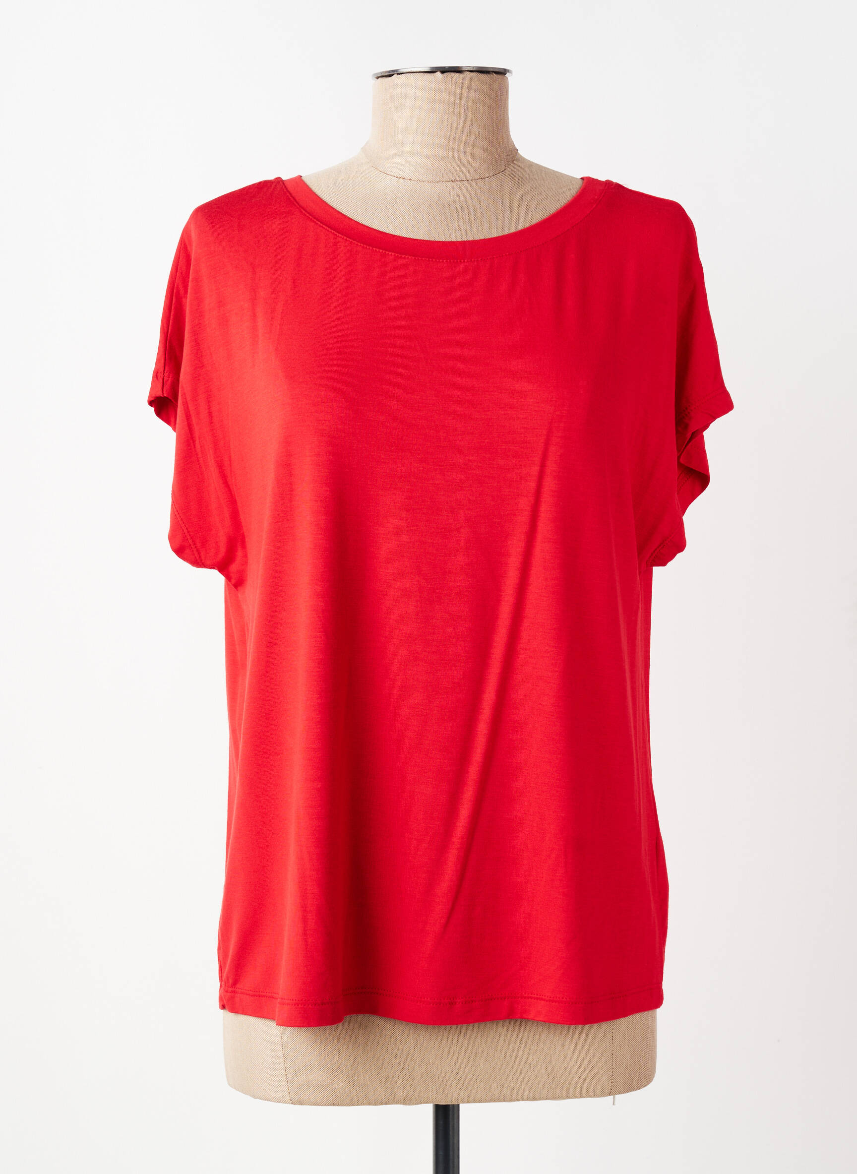 Tricou croială dreaptă mâneci scurte roșu ELEONORA AMADEI femeie