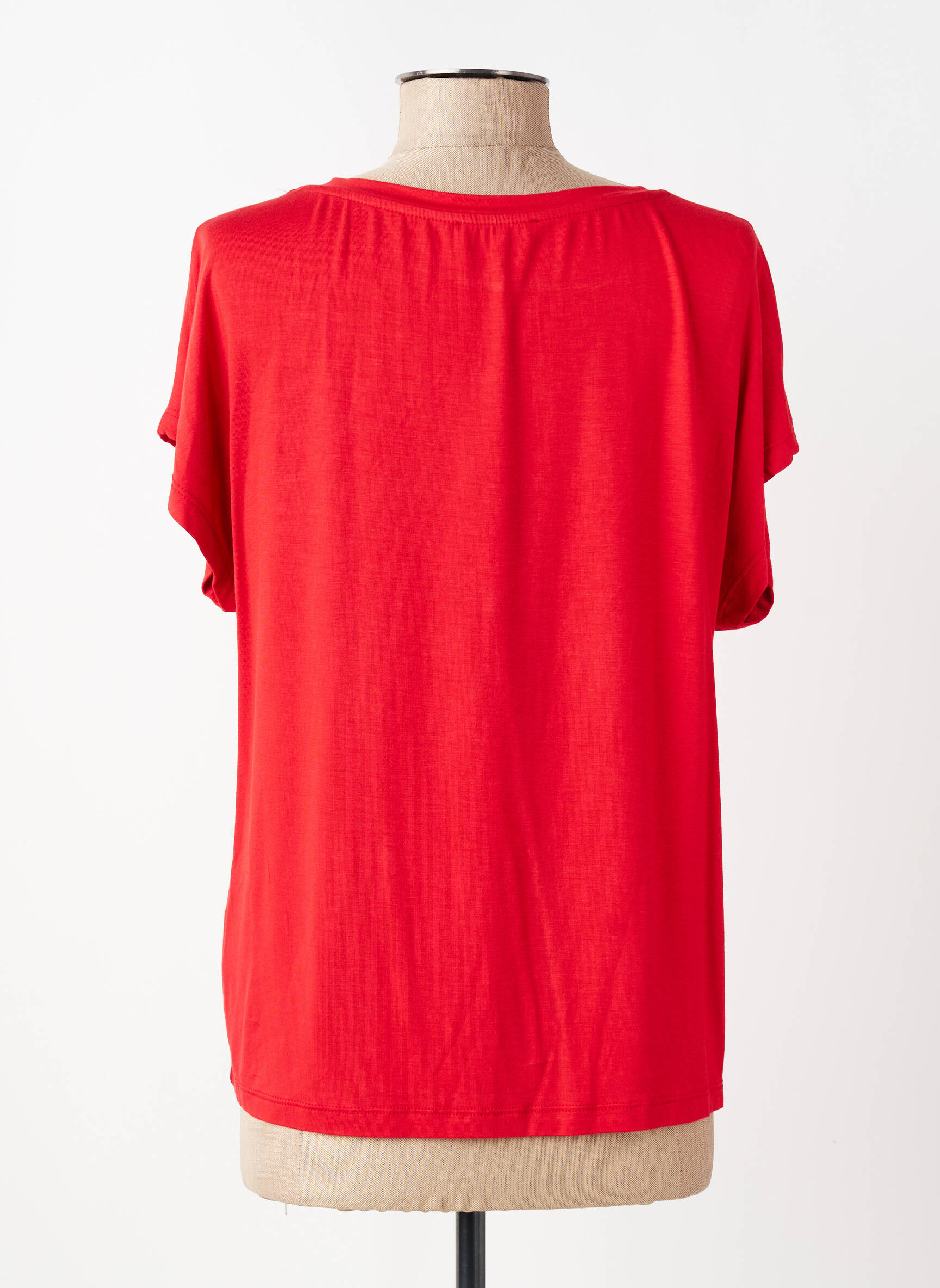 Tricou croială dreaptă mâneci scurte roșu ELEONORA AMADEI femeie